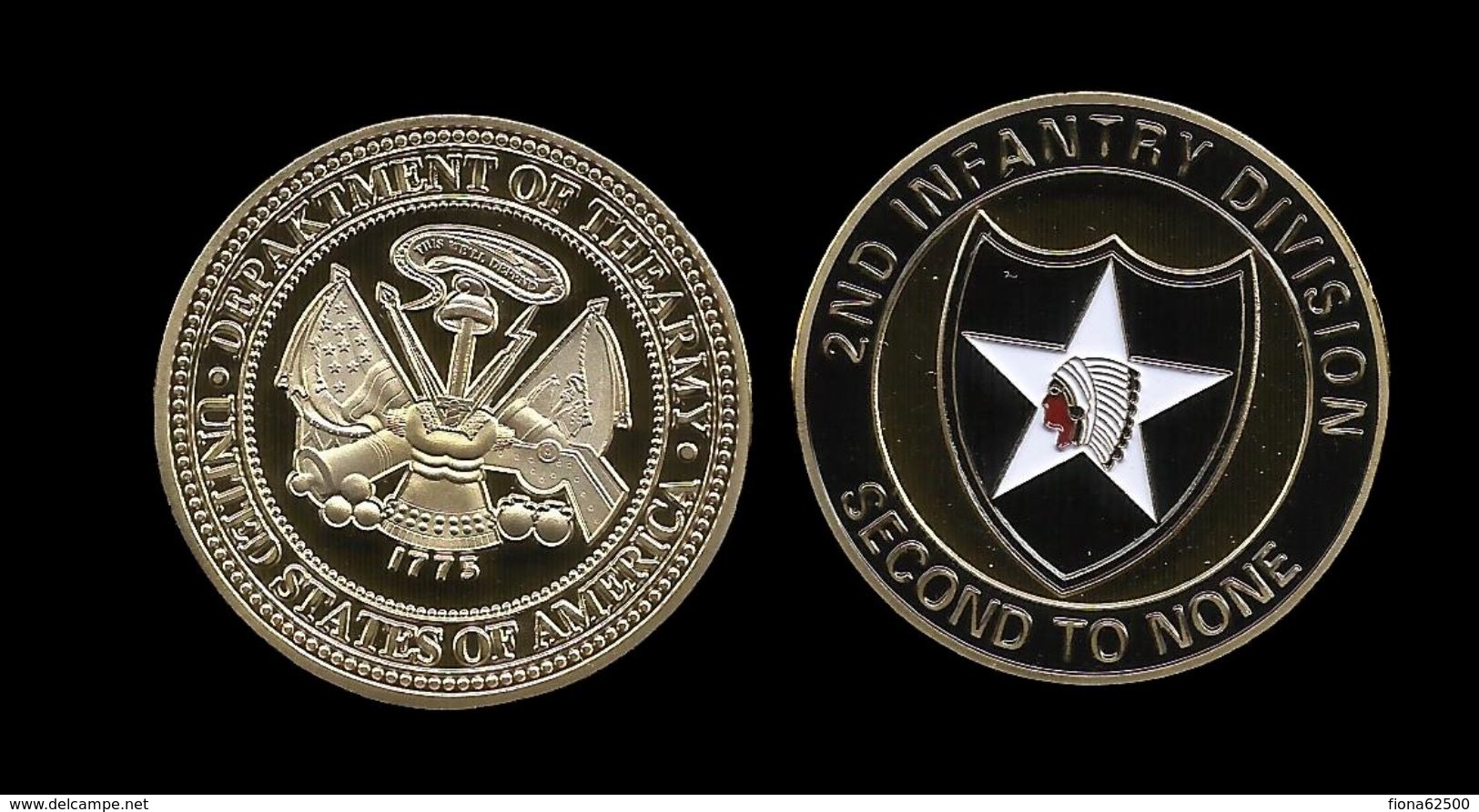 MEDAILLE . DEPARTMENT OF THEARMY . 2ND INFANTRY DIVISION . SECOND TO NONE . - Other & Unclassified