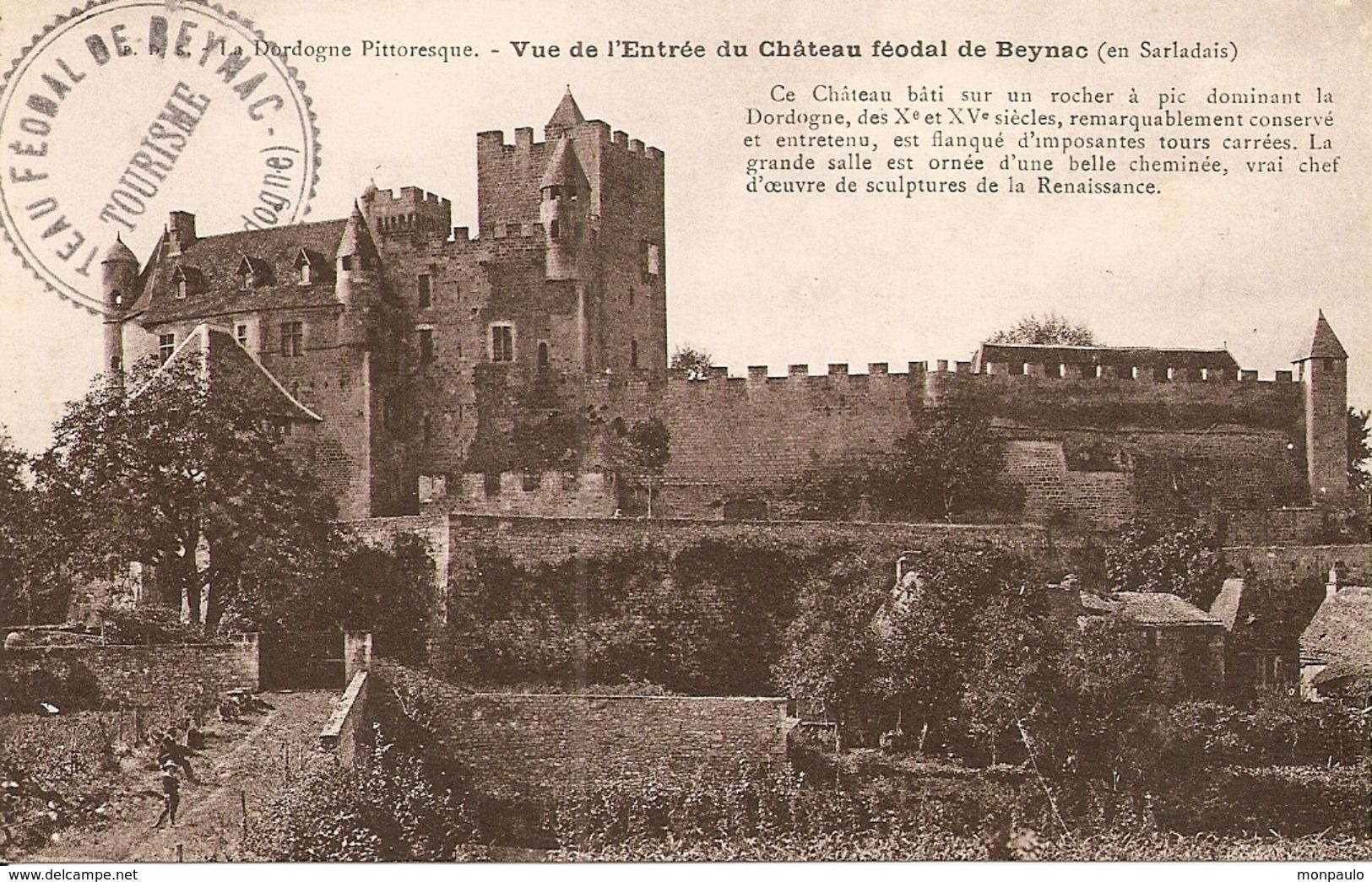 24. CPA. Dordogne. Beynac. Vue De L'entrée Du Château Féodal De Beynac - Altri & Non Classificati