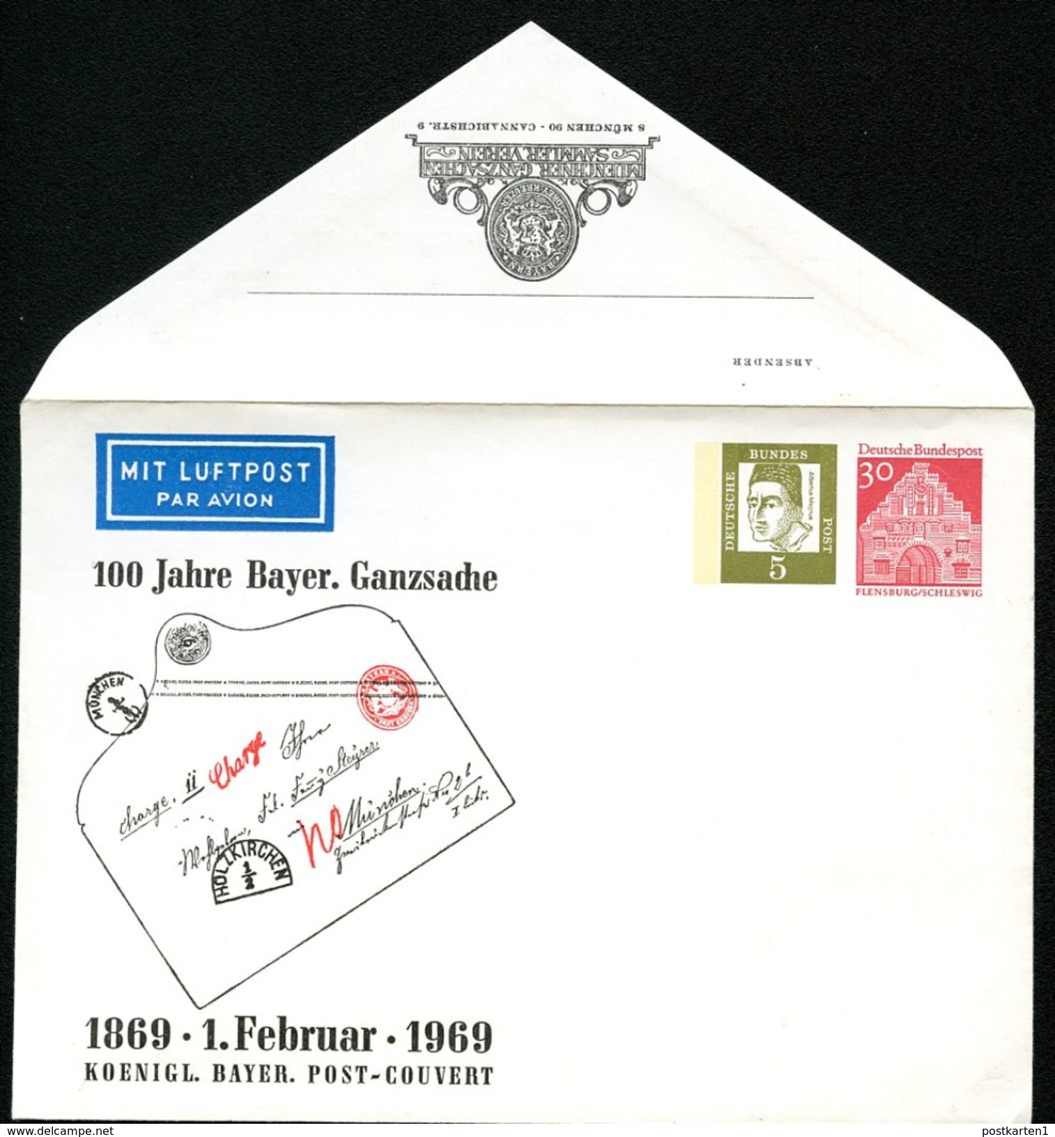 Bund PU37 Privat-Umschlag 100 J. GANZSACHEN BAYERN 1969  NGK 6,00 € - Private Covers - Mint