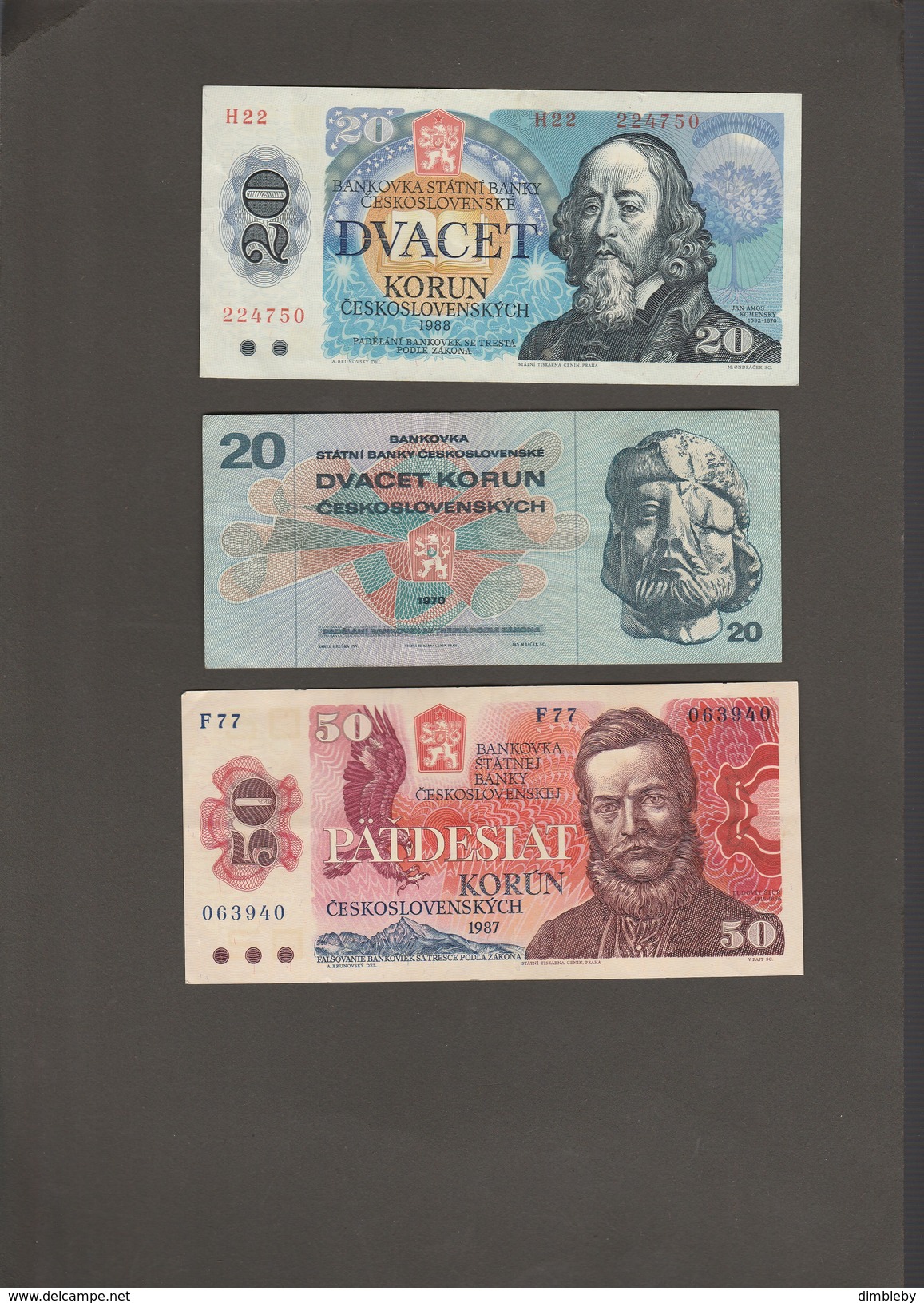 Lot Tschechoslowakei / Tschechien & (100 Sto Korun 1940 / Specimen) - Czechoslovakia