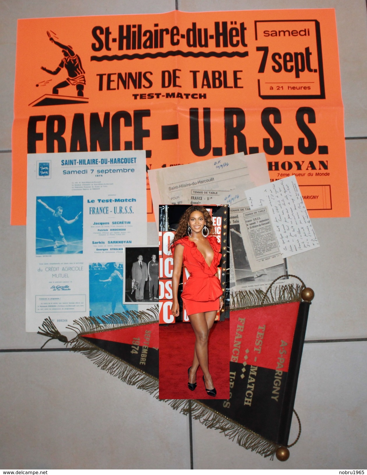 Test Match (fanion,affiche,programme,photo,presse) . Tennis De Table . Ping-Pong . FRANCE URSS Du 7.09.1974 - Tennis De Table