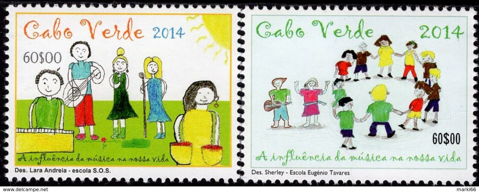 Cape Verde - 2014 - Children Drawings - Mint Stamp Set - Cape Verde