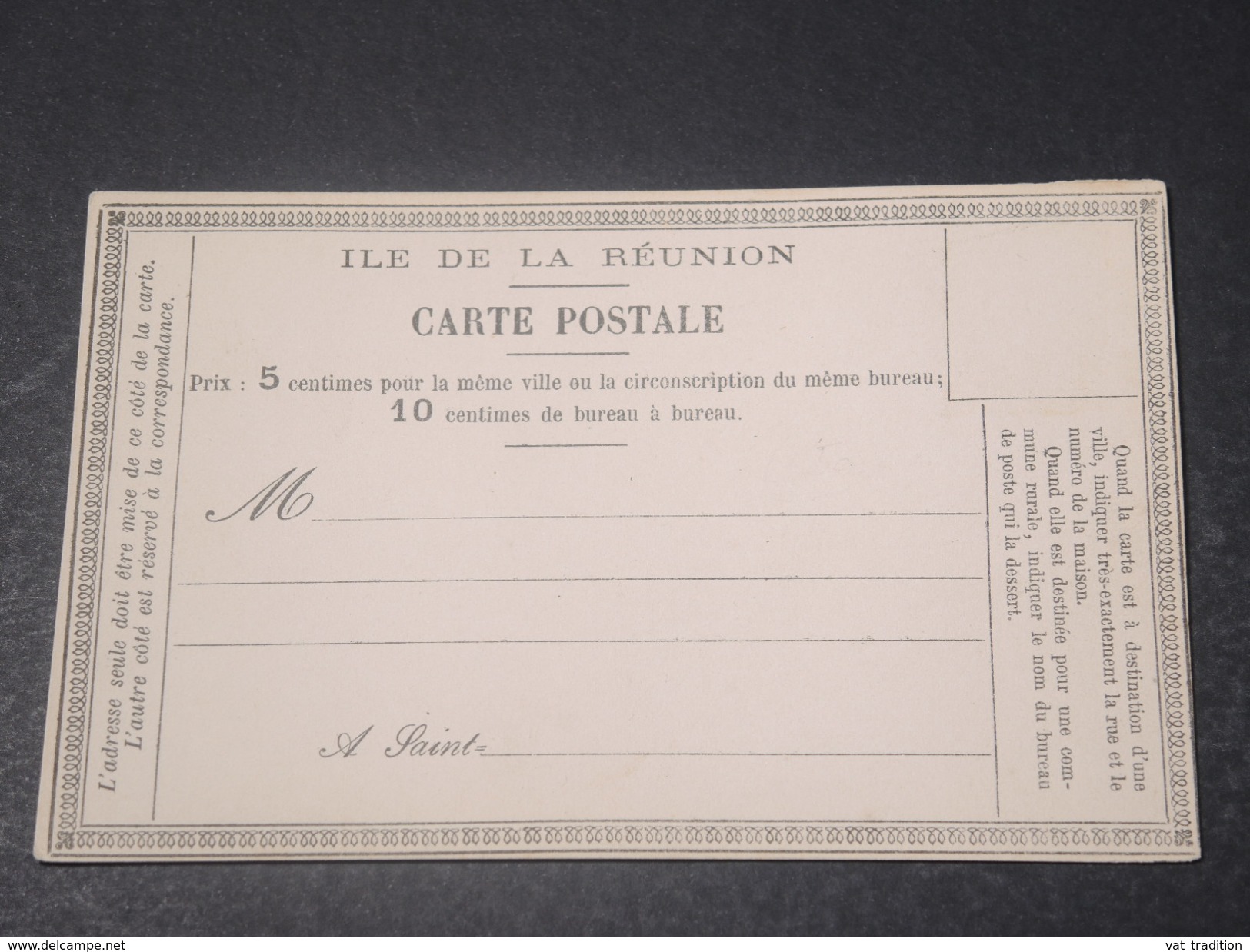 RÉUNION - Carte Précurseur Non Voyagé - L 11380 - Briefe U. Dokumente