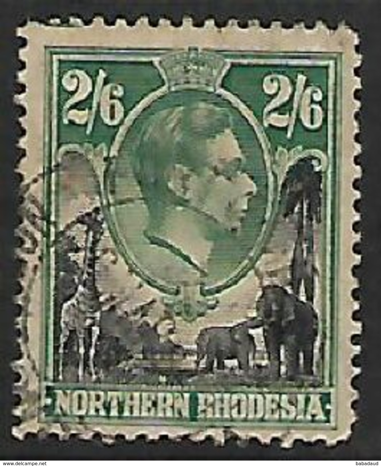 N.Rhodesia, GVIR, 1938, 2/6, Used, Toned - Nordrhodesien (...-1963)