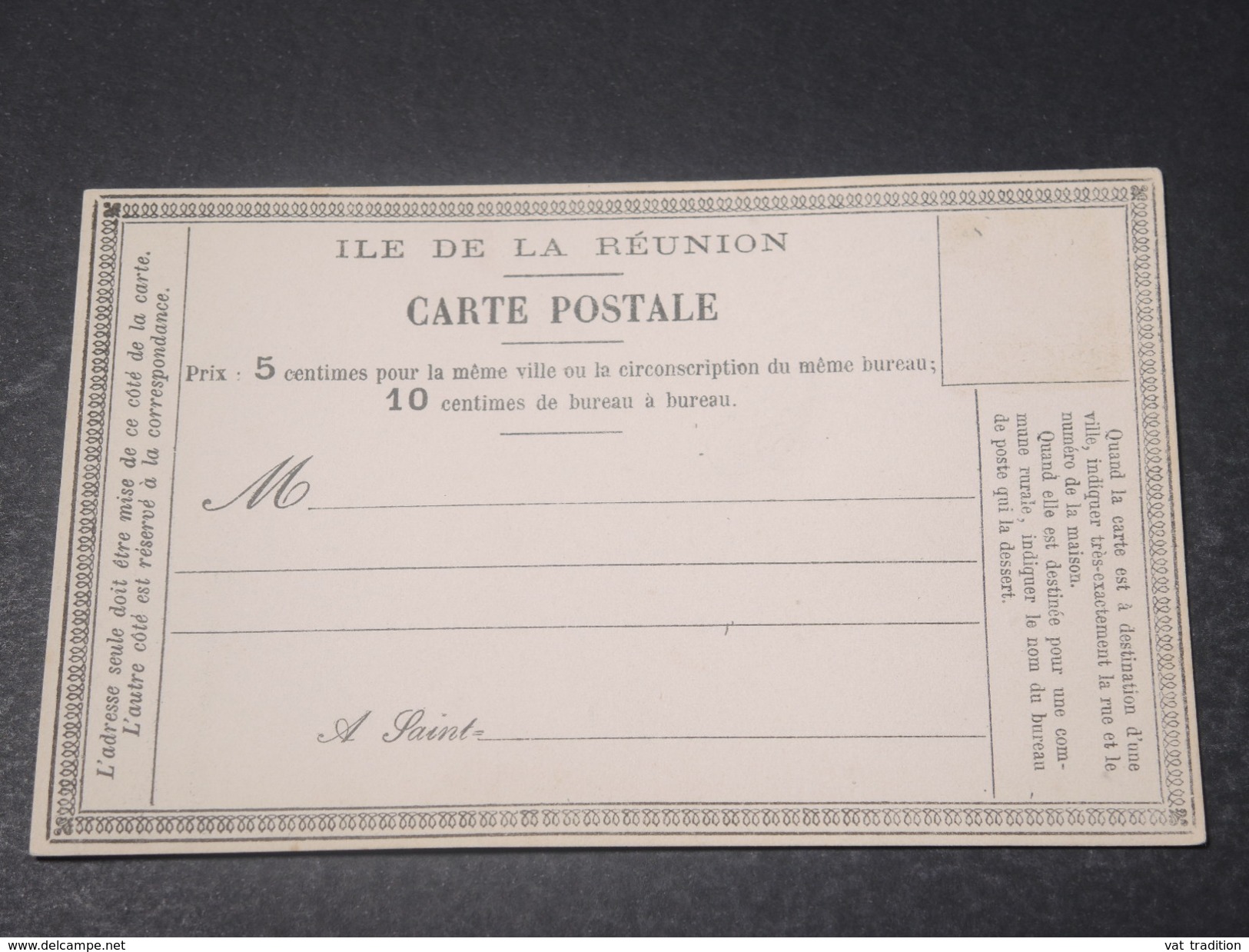 RÉUNION - Carte Précurseur Non Voyagé - L 11381 - Lettres & Documents