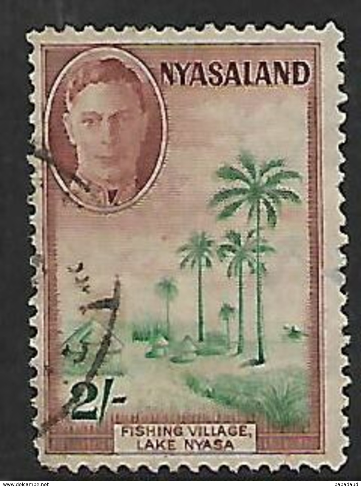 Nyasaland , GVIR, 1945, 2/=, Used, Toned - Nyasaland (1907-1953)