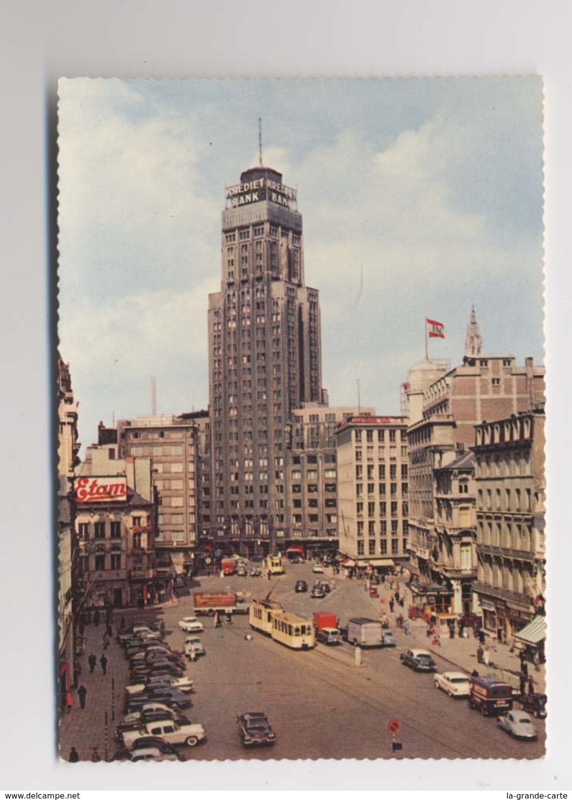 Antwerpen - Anvers - LE GRATTE CIEL D'ANVERS - Place De Meir Et Torengebouw - Voitures - Animée - Antwerpen