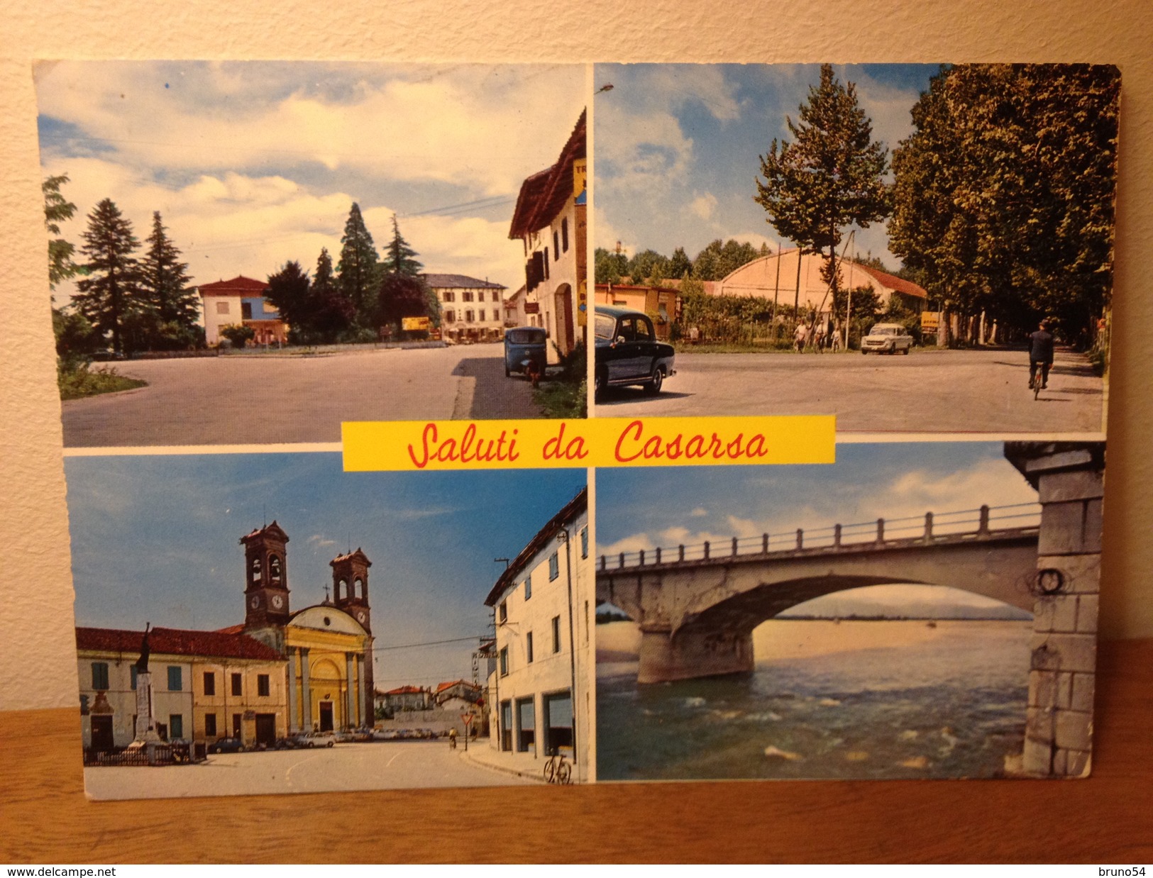 Cartolina  Saluti Da Casarsa ,via Pordenone,la Chiesa ,ponte Sul Tagliamento  Viaggiata 1973  Vedutine - Pordenone