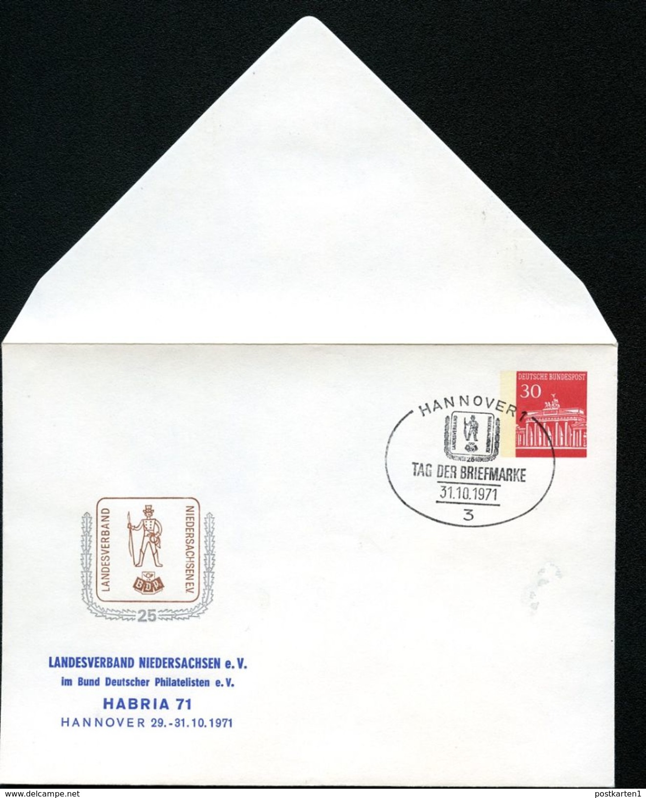 Bund PU41 D2/002 Privat-Umschlag HABRIA HANNOVER Sost. 1971  NGK 6,00 € - Enveloppes Privées - Oblitérées