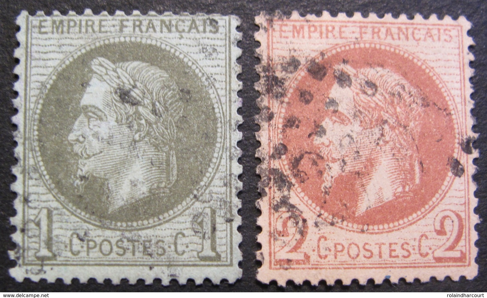 LOT R1595/76 - NAPOLEON III Lauré N°25 + N°26 - Cote : 75,00 € - 1863-1870 Napoleon III Gelauwerd