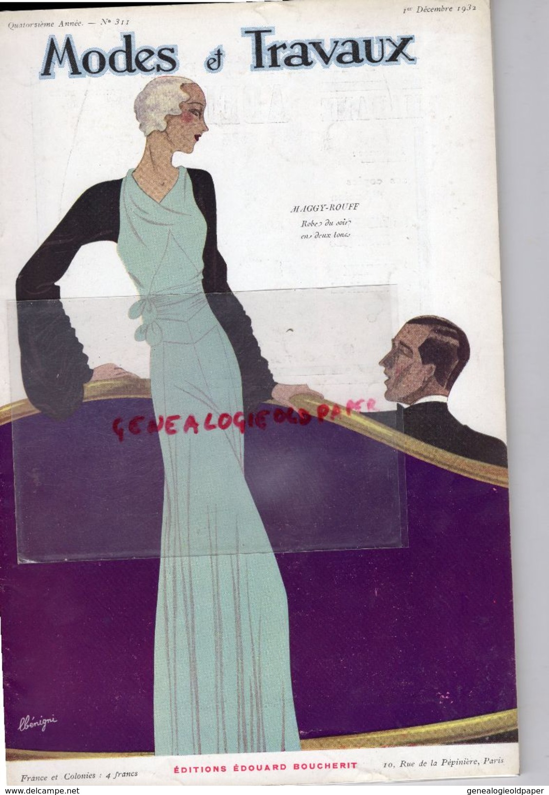 REVUE MODES & TRAVAUX-1ER DECEMBRE 1932-BOUCHERIT- MAGGY ROUFF-LANVIN-CLAVERIE CORSET- JANE REGNY-GOUPY-PERSIL - Fashion