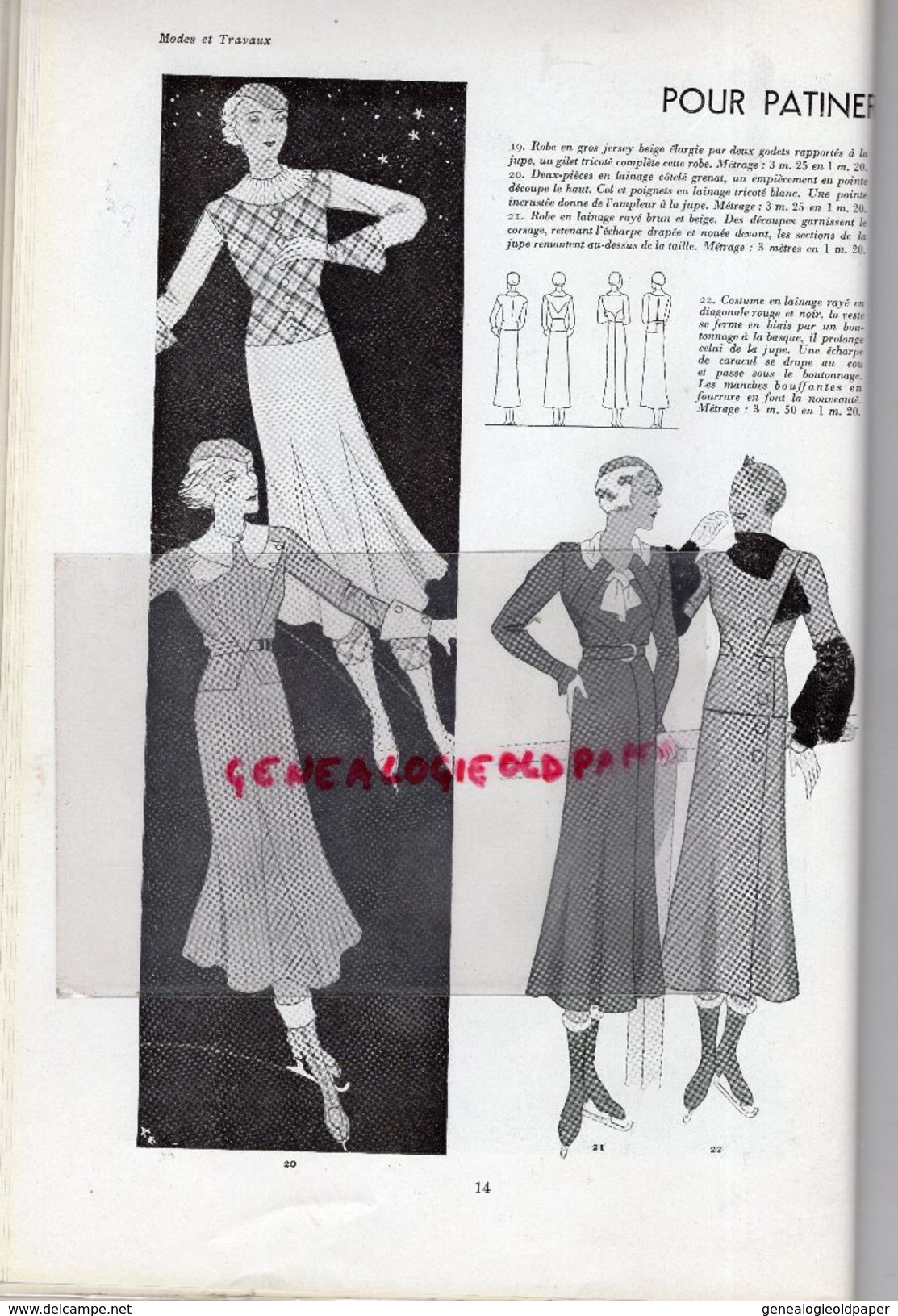 REVUE MODES & TRAVAUX-1ER DECEMBRE 1932-BOUCHERIT- MAGGY ROUFF-LANVIN-CLAVERIE CORSET- JANE REGNY-GOUPY-PERSIL