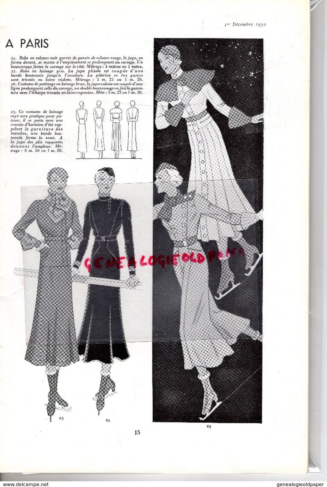 REVUE MODES & TRAVAUX-1ER DECEMBRE 1932-BOUCHERIT- MAGGY ROUFF-LANVIN-CLAVERIE CORSET- JANE REGNY-GOUPY-PERSIL