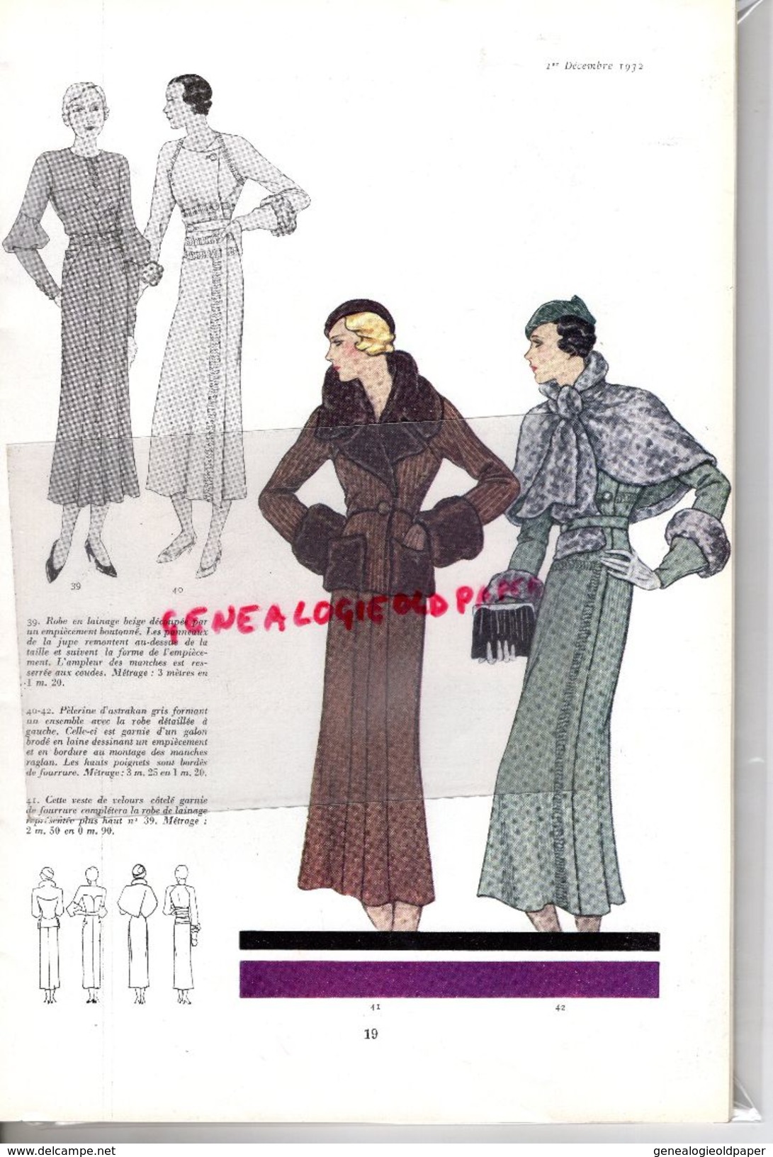 REVUE MODES & TRAVAUX-1ER DECEMBRE 1932-BOUCHERIT- MAGGY ROUFF-LANVIN-CLAVERIE CORSET- JANE REGNY-GOUPY-PERSIL