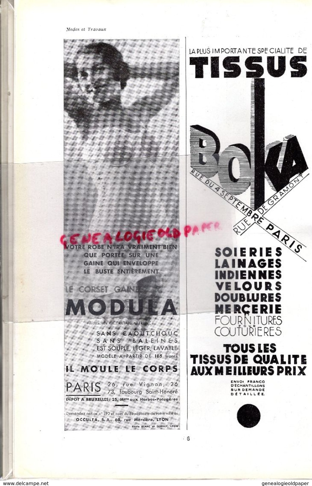 REVUE MODES & TRAVAUX-15 -01- 1933-BOUCHERIT-ALFRED LENIEF-MIGALINE MULHOUSE-LUCEBER-MAGGY ROUFF-GOUPY-COURTOT-REDFERN - Mode