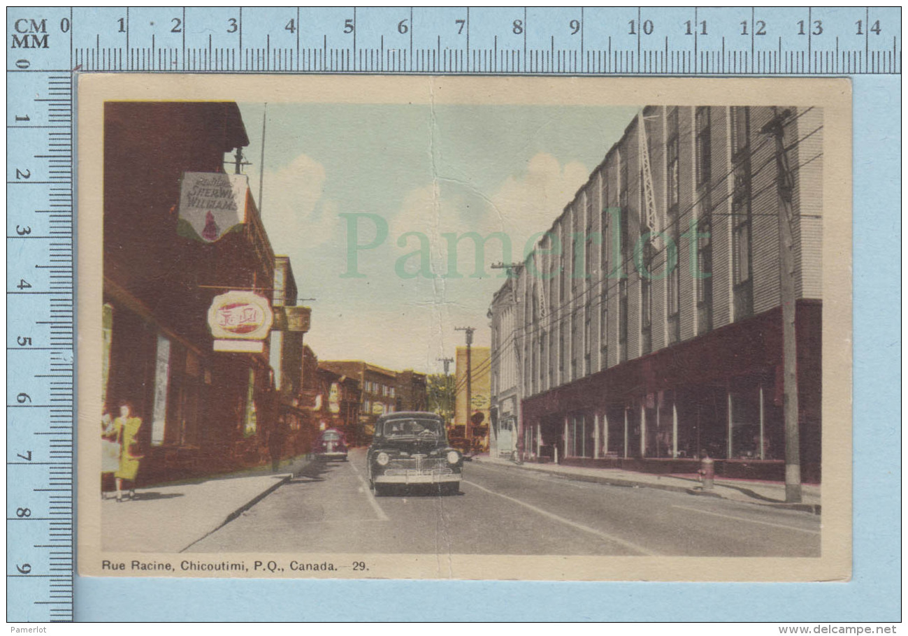 Chicoutimi Quebec  Canada - Old Car Vieille Auto Sur La Rue Racine   - Postcard Carte Postale - Chicoutimi