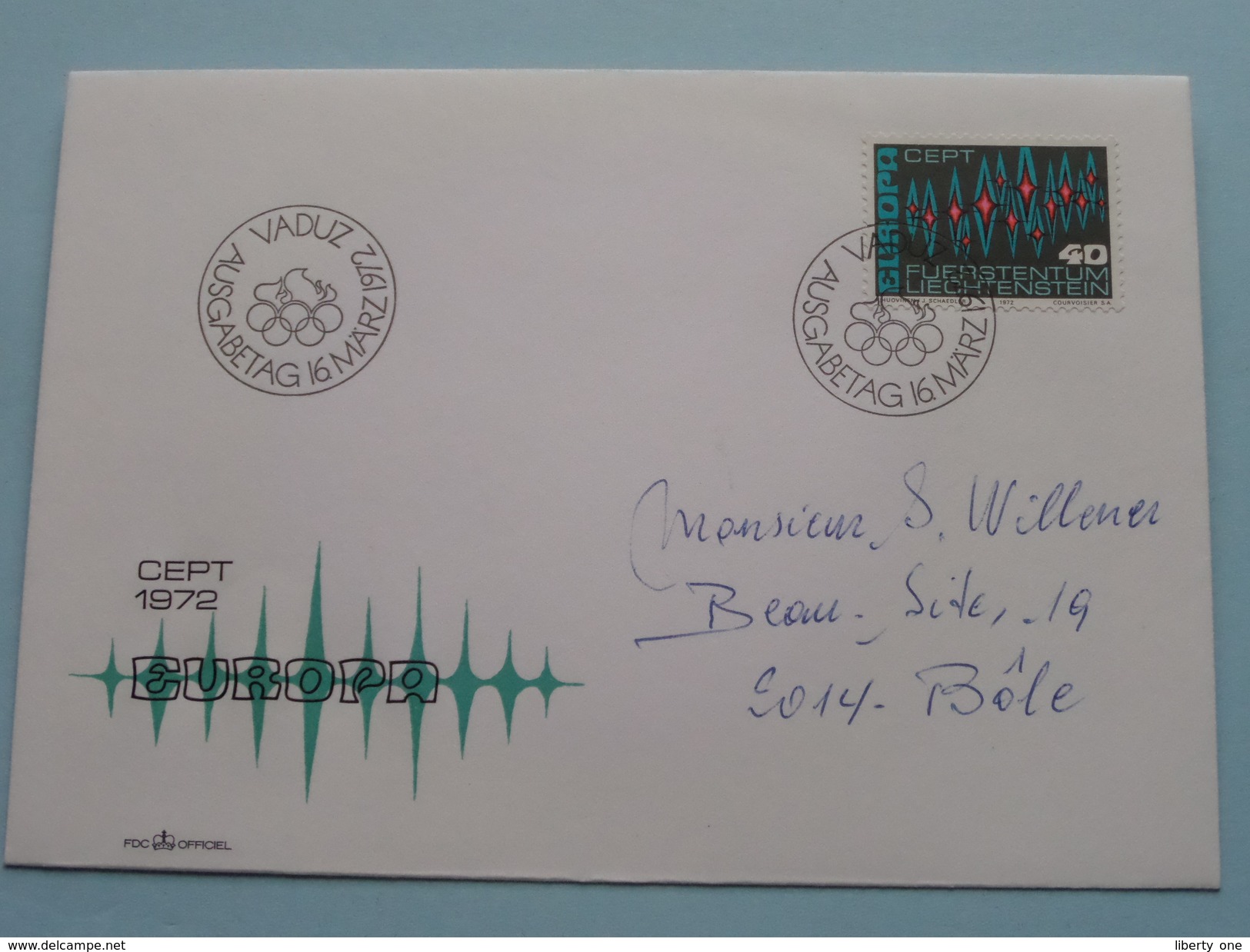 VADUZ Ausgabetag 16 March 1972 / Stamp ( Geadresseerde Omslag ) ! - FDC