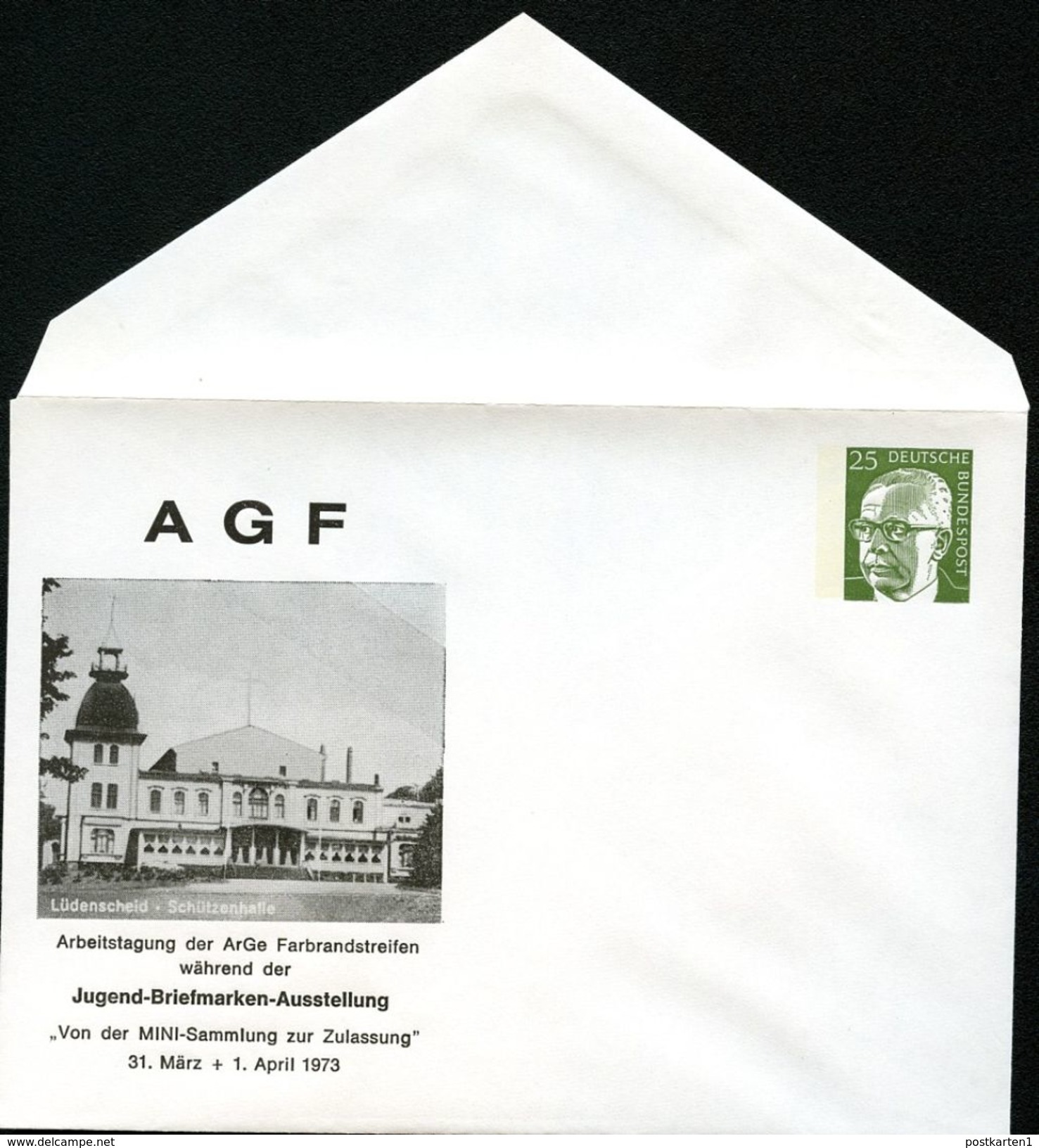 Bund PU50 D2/004 Privat-Umschlag SCHÜTZENHALLE LÜDENSCHEID 1973  NGK 3,00 € - Enveloppes Privées - Neuves