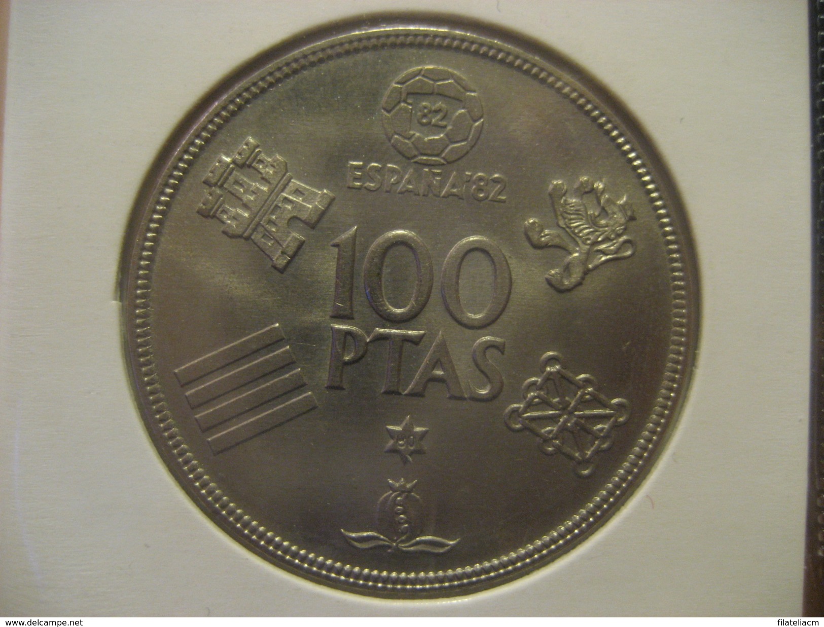 100 Pesetas 1980 (80) Football World Championship 1982 SPAIN Juan Carlos I Good Condition Coin - 100 Peseta