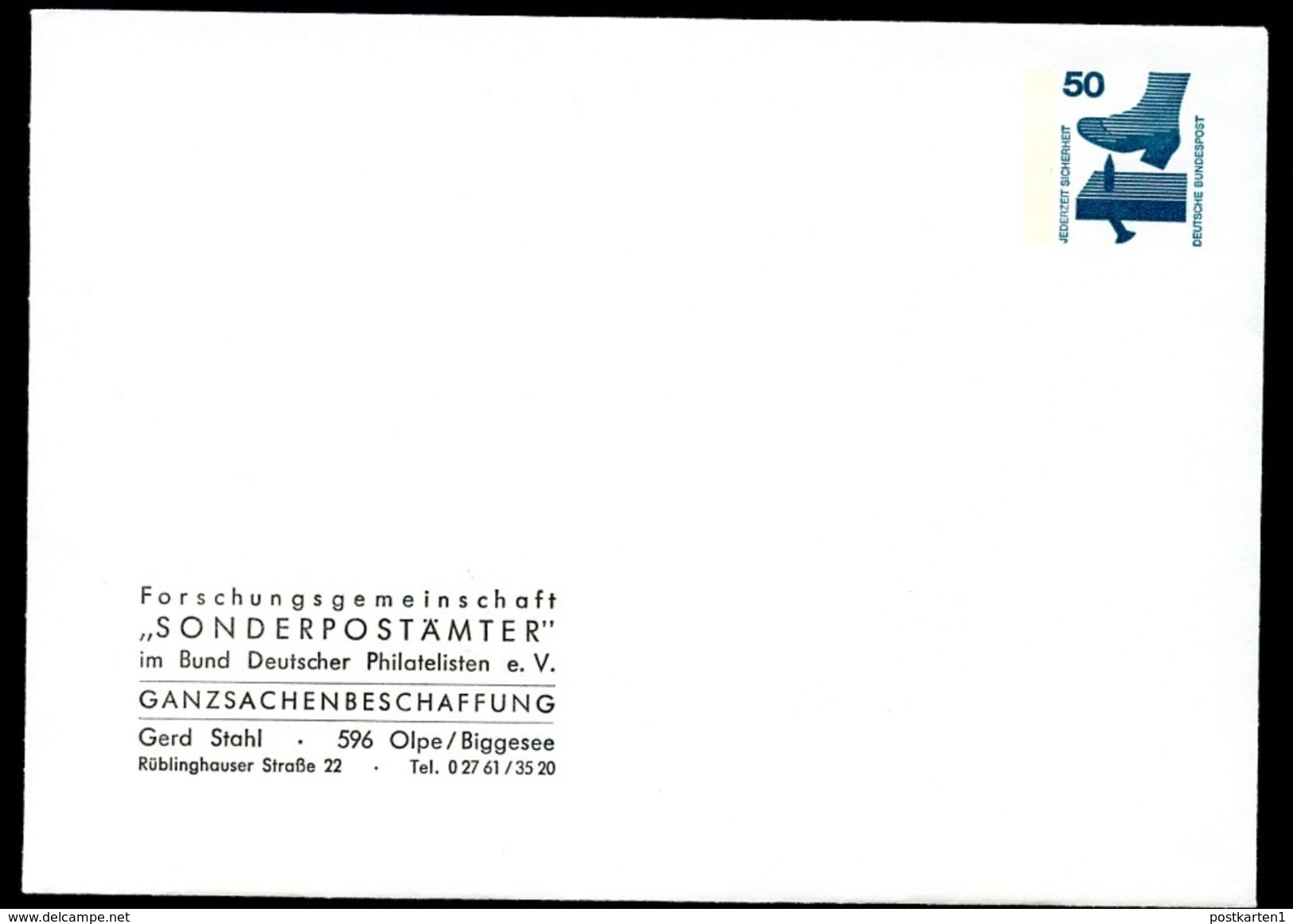 Bund PU65 B2/018  Privat-Umschlag STAHL OLPE 1975  NGK 3,00 € - Private Covers - Mint