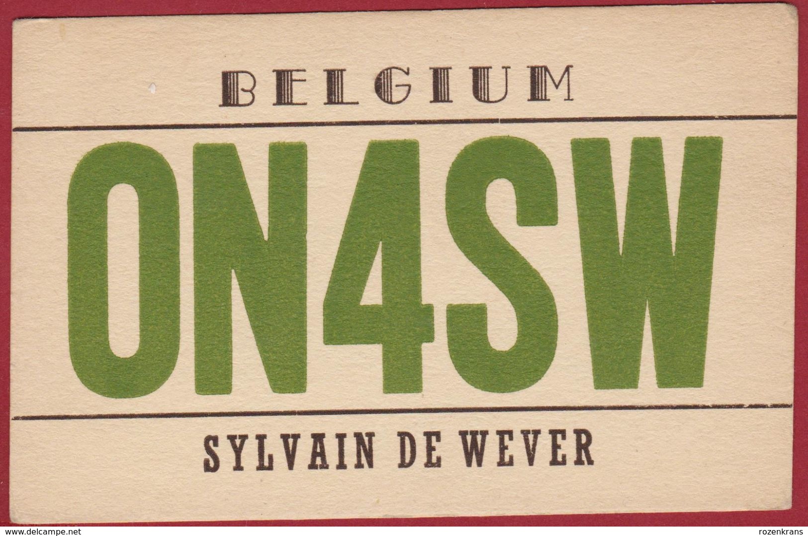 Very Old QSL Card Amateur Radio Station CB 1947 Antwerpen Belgium Sylvain De Wever - Amateurfunk