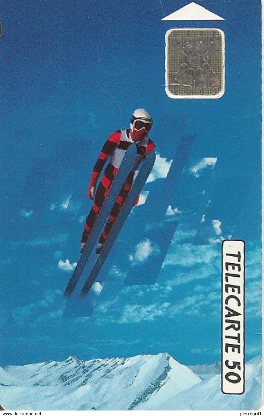 CARTE^-PUCE-PUBLIC-F173-50U-SC4 An S/E-Trou 6-5 Pe 31082-SAUT A SKI-UTILISE-TBE-RARE - 1991