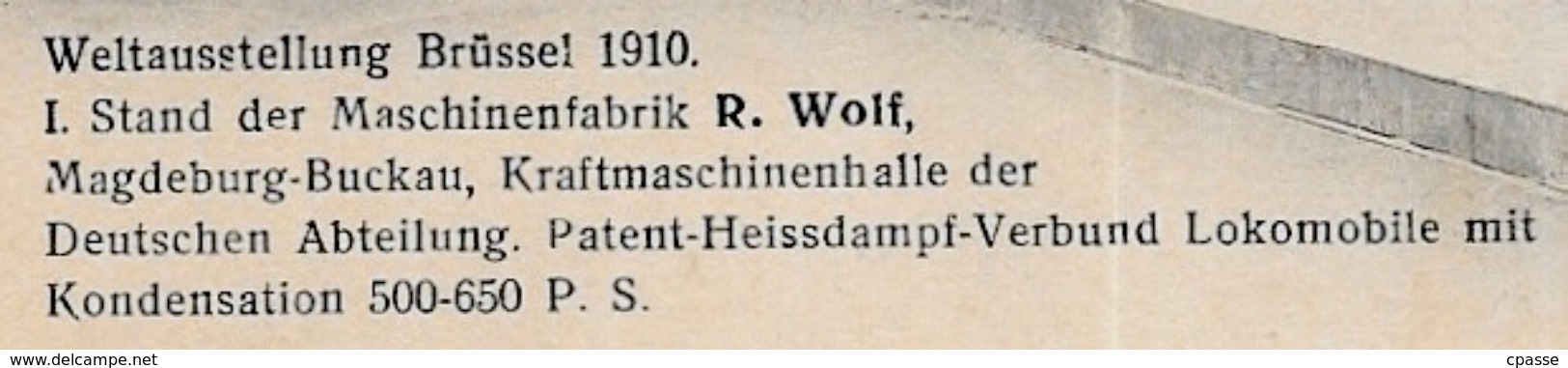 Rare AK CPA Belgique Belgie - BRUXELLES Brussels - WELTAUSSTELLUNG Brüssel 1910 - Stand R. WOLF (Magdeburg-Buckau) - Fêtes, événements