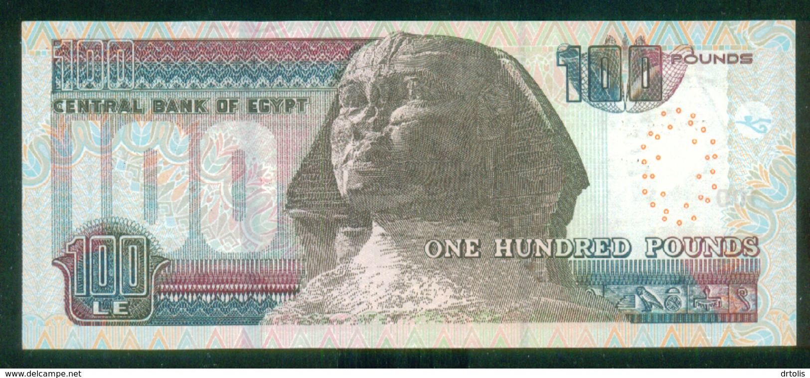 EGYPT / 100 POUNDS / DATE : 11-1-2016 / P- 72 B /  SIG : AMER / PREFIX 261 / UNC. - Egipto