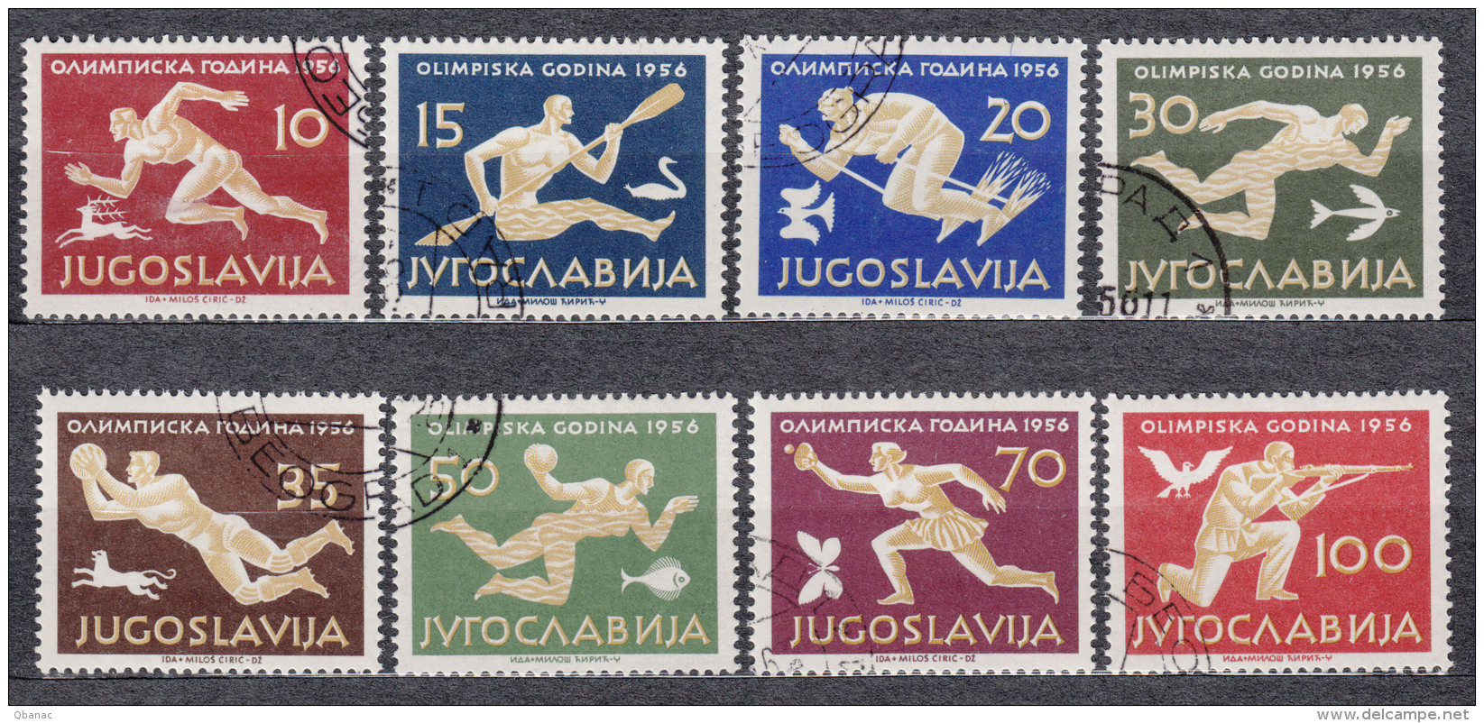 Yugoslavia Republic 1956 Sport Olympic Games Melbourn Mi#804-811 Used - Gebruikt