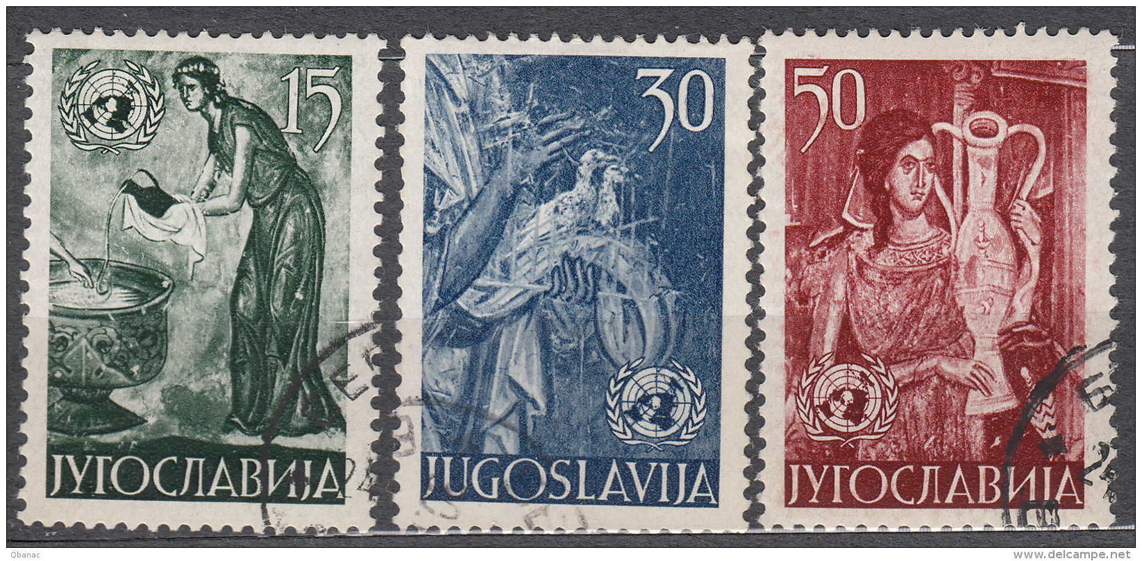 Yugoslavia Republic Art 1953 Mi#714-716 Used - Gebruikt