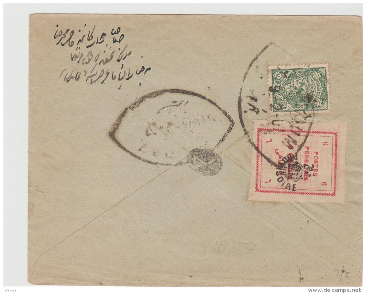 IRA055 / Brief, Iran, Täbris Ausgabe 1916 + Wappen Von 1907 In Mischfrankatur - Iran