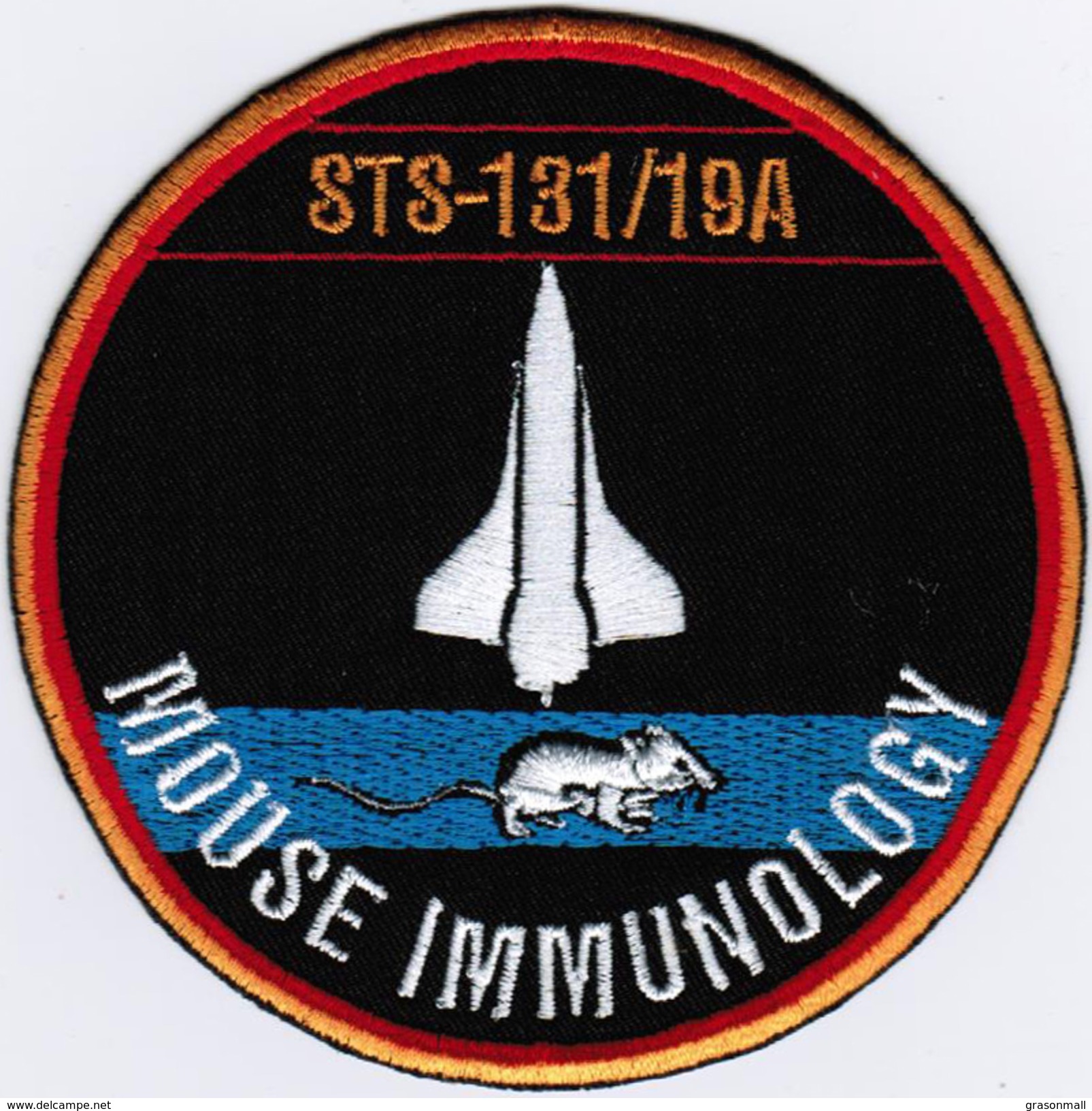 Human Space Flights STS-131 Mouse Discovery (38) USA Iron On Embroidered Patch - Patches