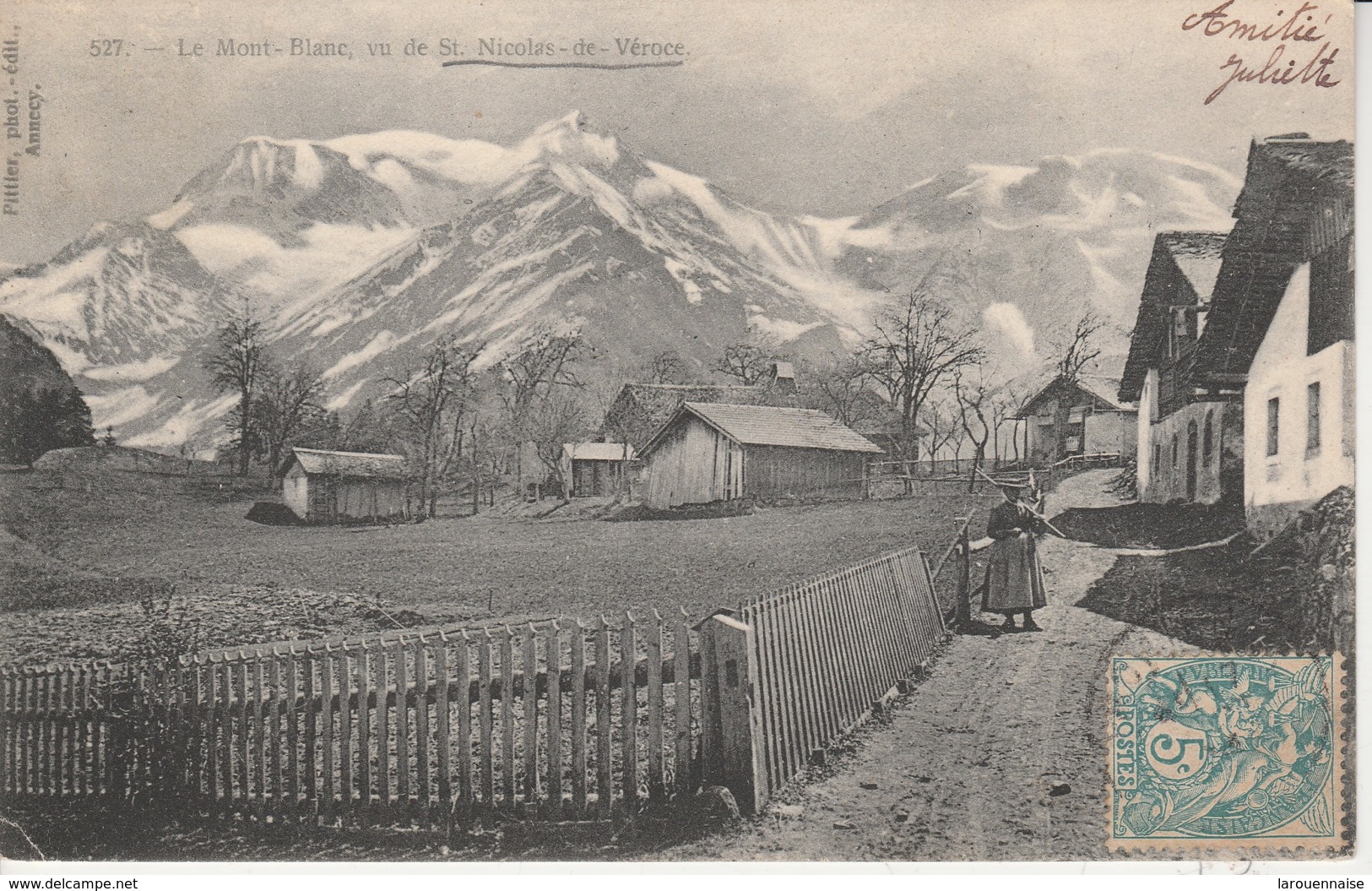 74 - SAINT NICOLAS DE VEROCE - Le Mont Blanc Vu De St Nicolas De Véroce - Autres & Non Classés