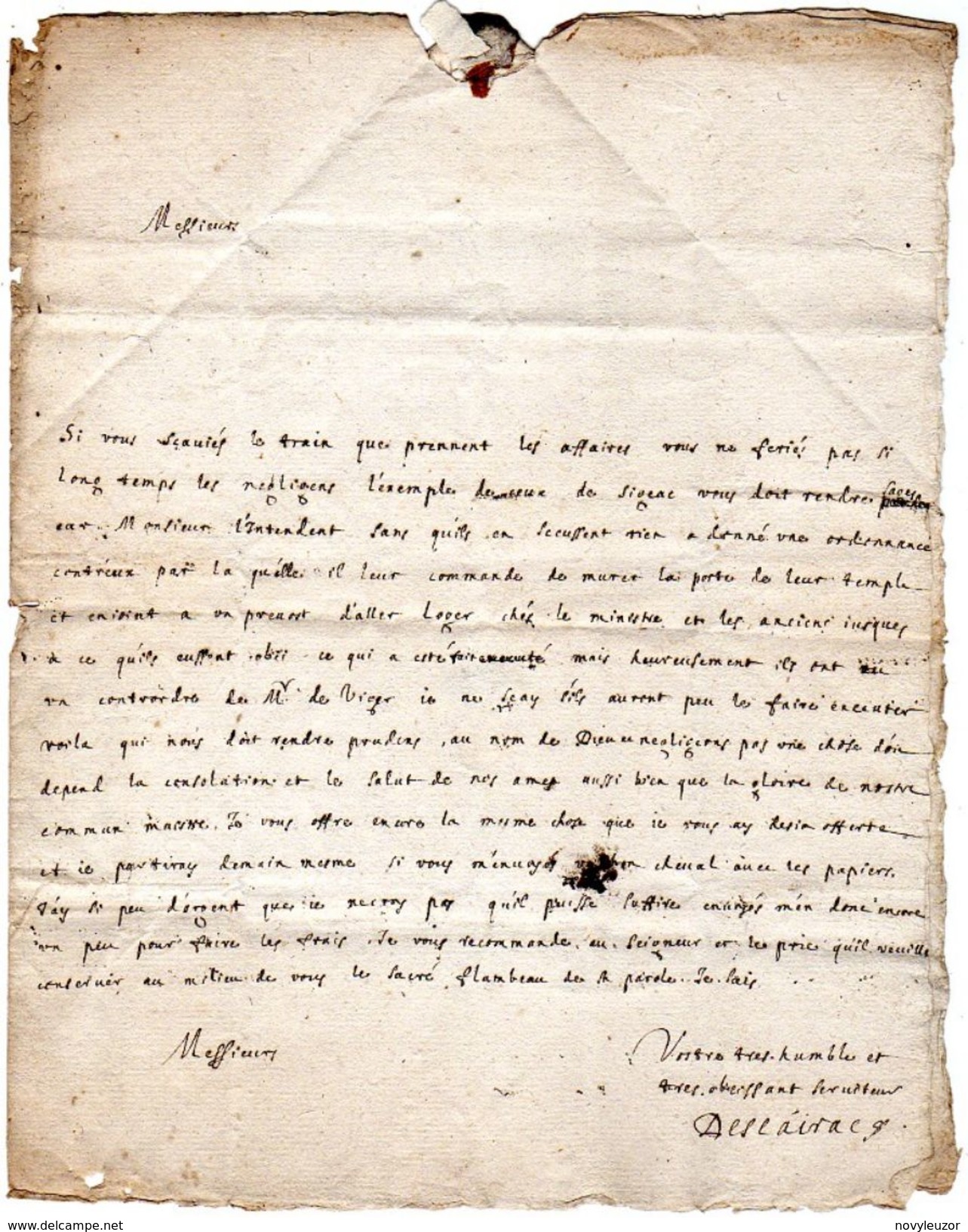24  Le FLEIX  Lettre Manuscrite  Signée - Manuscrits