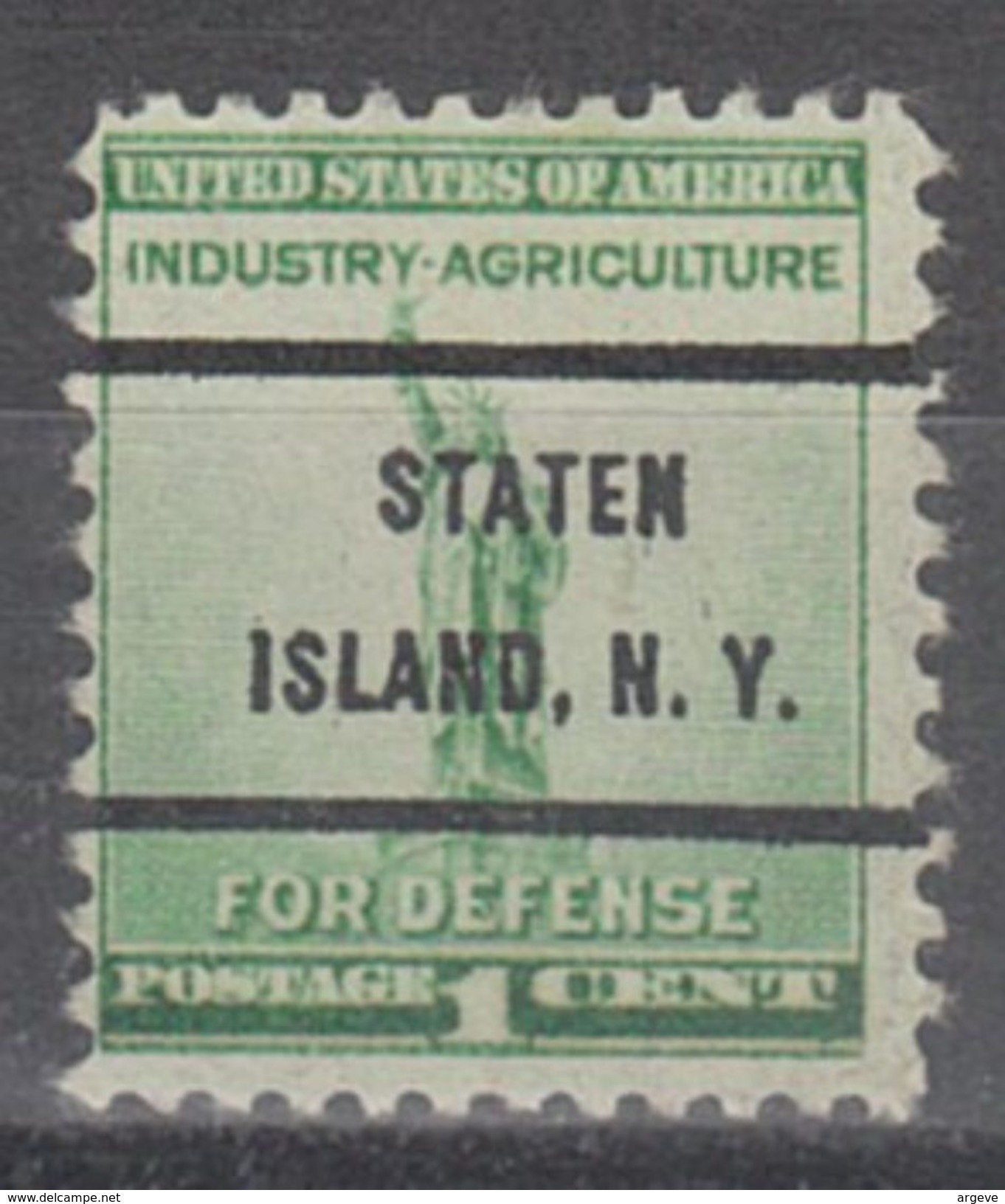USA Precancel Vorausentwertung Preo, Bureau New York, Staten Island 899-72 - Vorausentwertungen