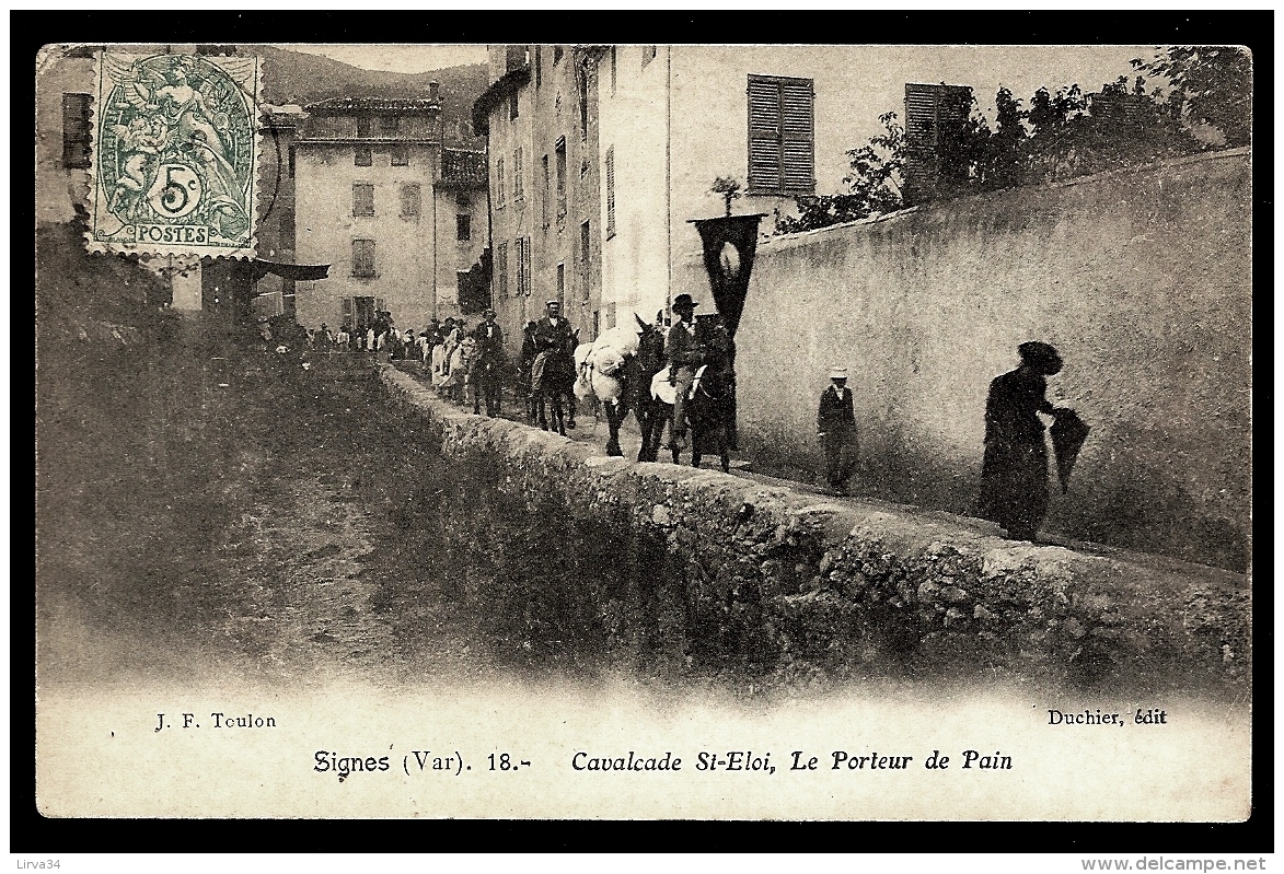 CPA ANCIENNE FRANCE- SIGNES (83)- CAVALCADE SAINT-ELOI- LE PORTEUR DE PAIN- BELLE ANIMATION GROS PLAN - Signes