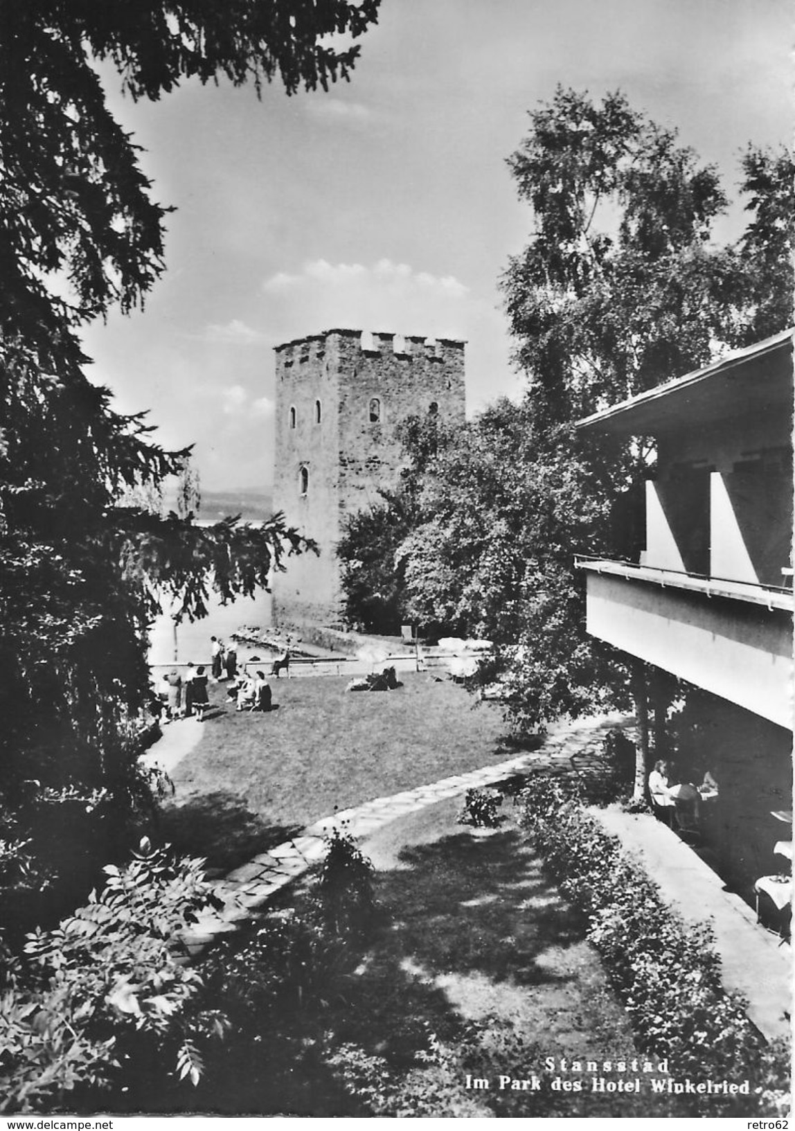 STANSSTAD → Im Park Des Hotel Winkelried, Fotokarte Ca.1960 - Stans