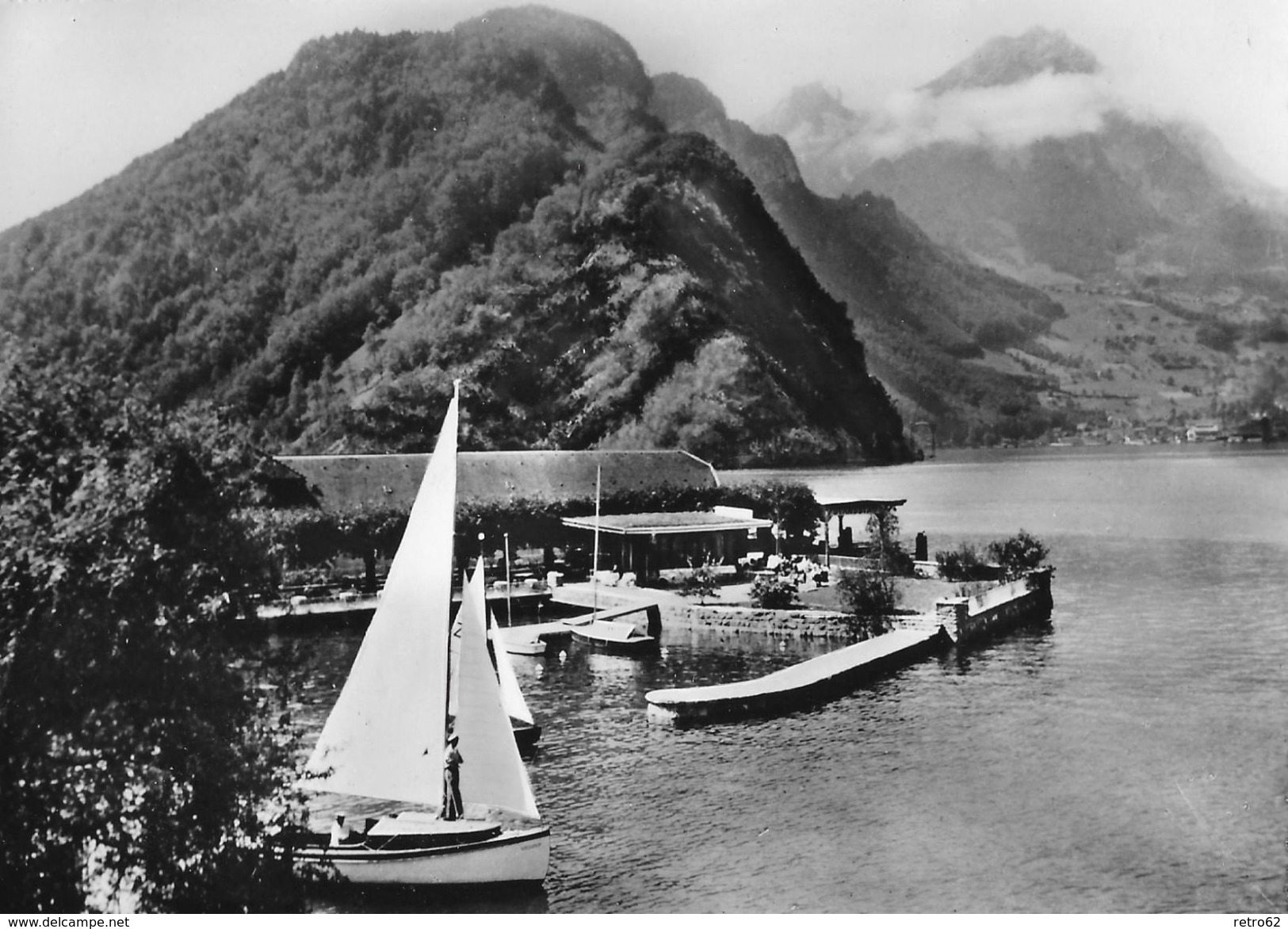 STANSSTAD → Hotel Winkelried Mit Segelboot, Fotokarte Ca.1960 - Stans