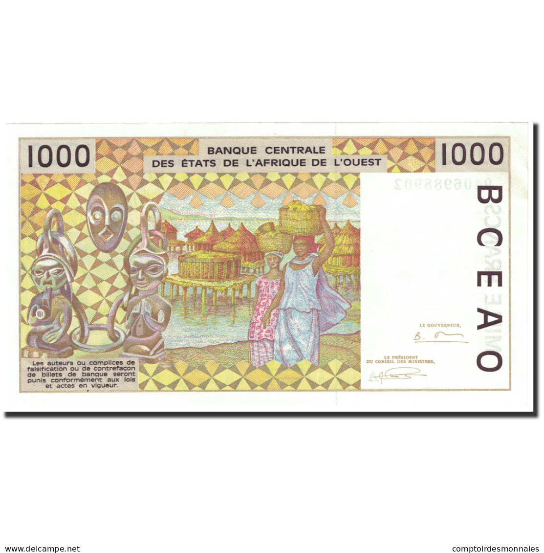 Billet, West African States, 1000 Francs, 1994, Undated (1993), KM:111Ad, NEUF - États D'Afrique De L'Ouest