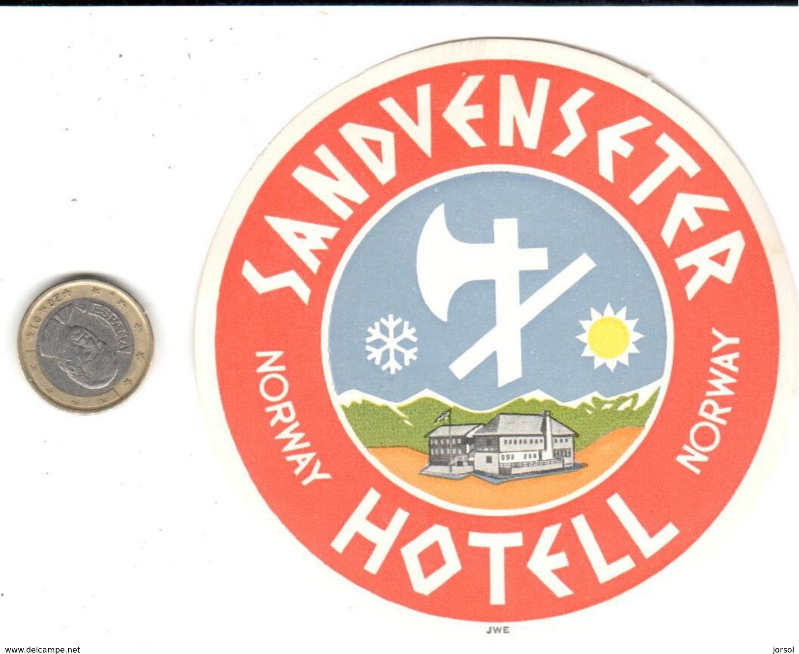 ETIQUETA DE HOTEL  -SANDVENSETER HOTEL - NORWAY (NORUEGA) - Hotel Labels