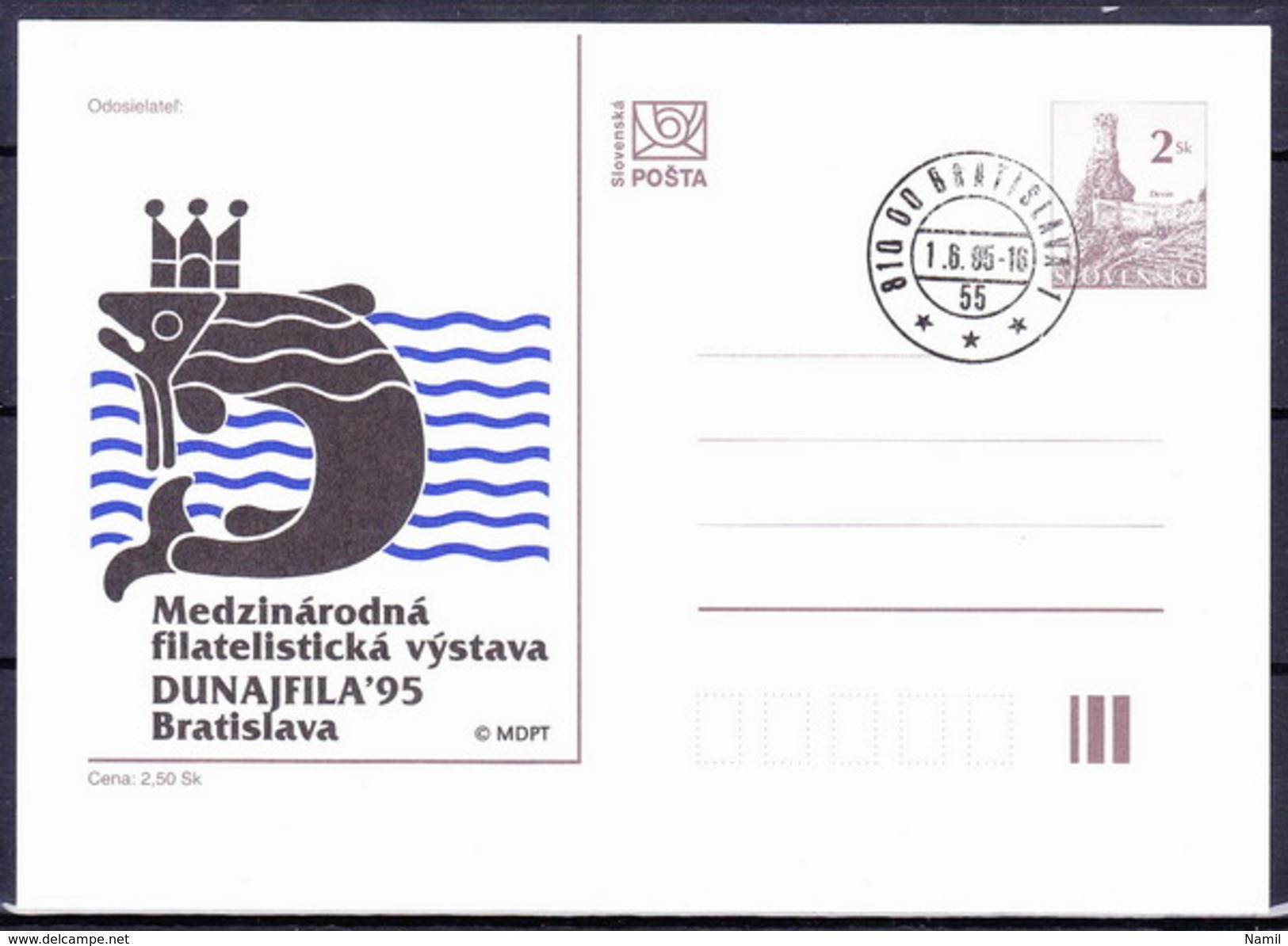 Slovaquie 1995 Entier (CDV 10) Obliteré, - Postkaarten