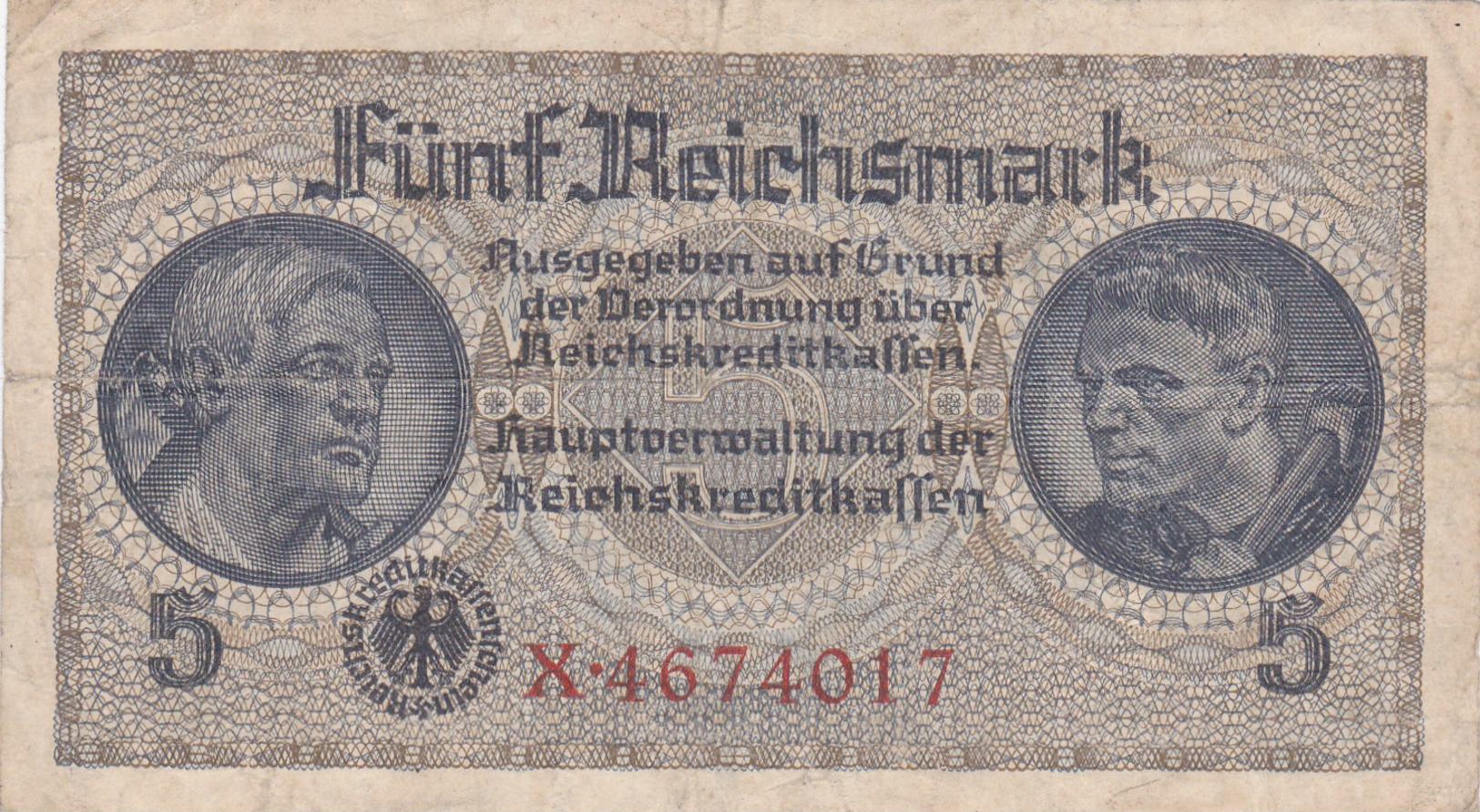 Fünf Reichsmark. - 5 Reichsmark