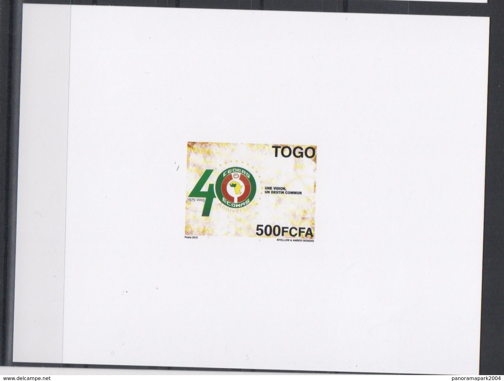 Togo 2015 Scarce Proof EPREUVE DE LUXE Emission Commune Joint Issue CEDEAO ECOWAS 40 Ans 40 Years - Gezamelijke Uitgaven