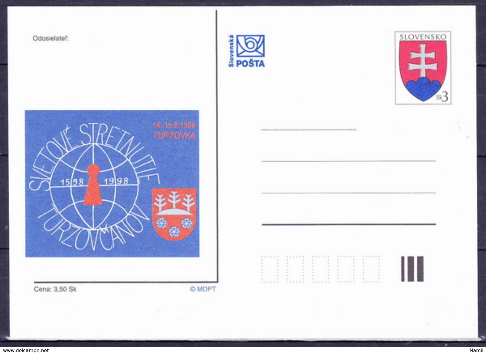 Slovaquie 1998 Entier (CDV 28) - Postcards