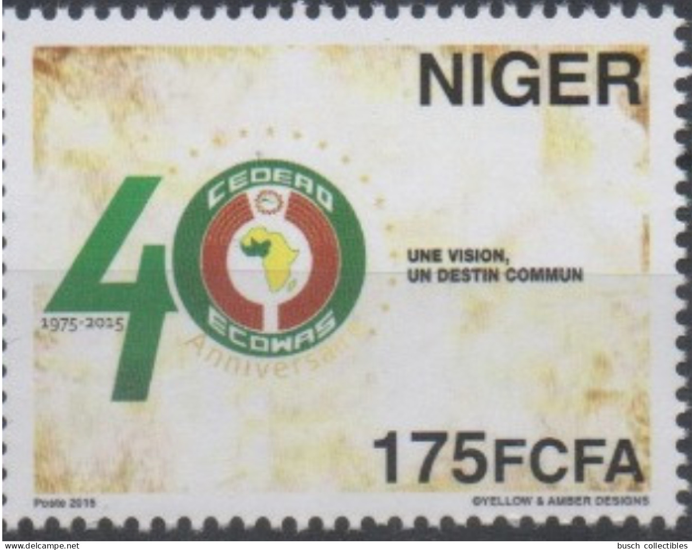 Niger 2015 Emission Commune Joint Issue CEDEAO ECOWAS 40 Ans 40 Years - Gemeinschaftsausgaben