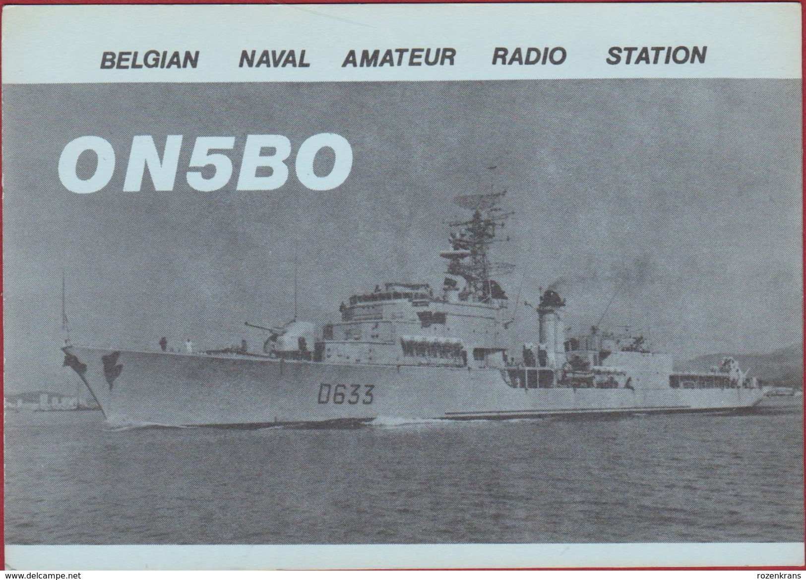 QSL Card Belgium Belgian Naval Navy Amateur Radio Station CB Brussels Oostende Ten Bel Tenerife Belgian Army Armee Belge - Amateurfunk