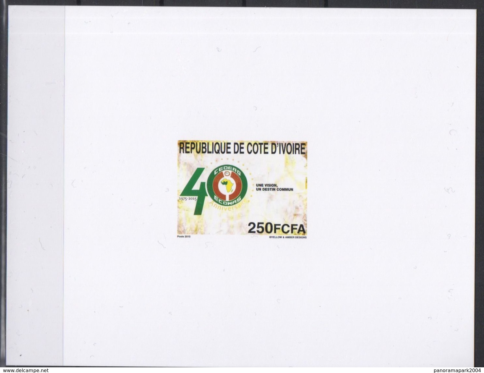 Côte D'Ivoire Ivory Coast 2015 Scarce Proof EPREUVE DE LUXE Emission Commune Joint Issue CEDEAO ECOWAS 40 Ans 40 Years - Emisiones Comunes