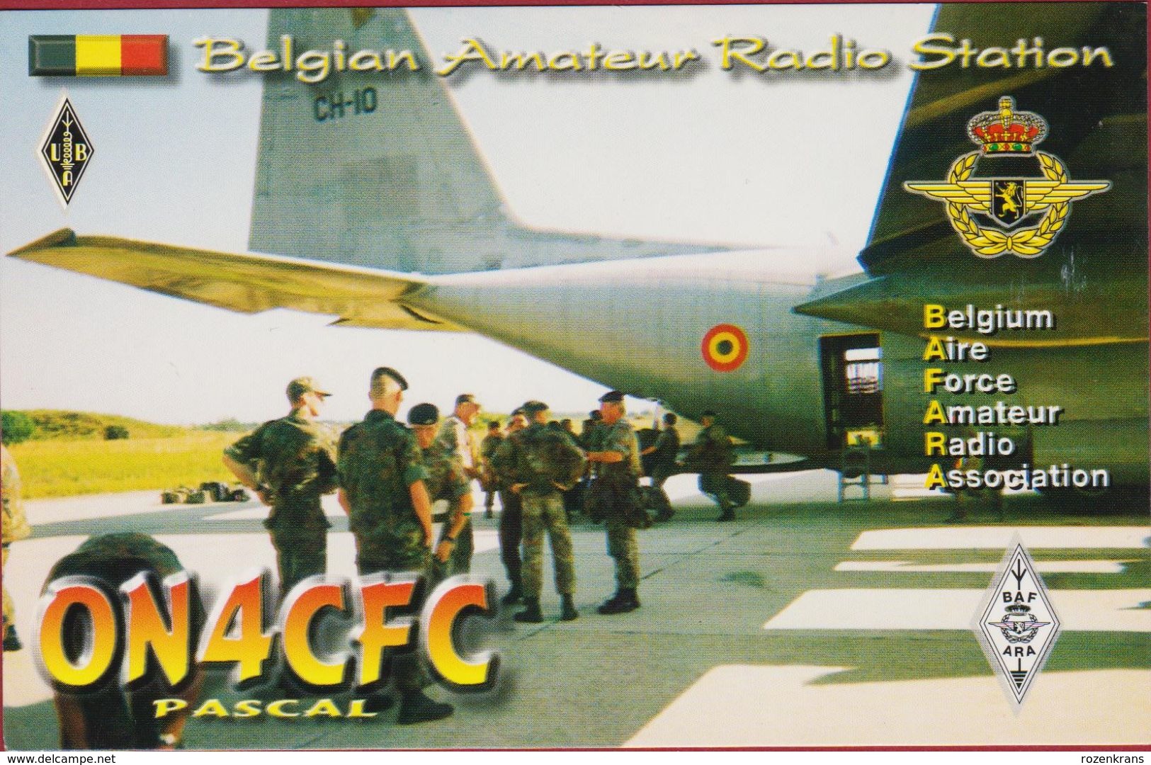 QSL Card Belgium Air Force Amateur Radio Station CB Belgian Army Armee Belge Tienen BAFARA Award Luchtmacht Leger - Radio Amateur