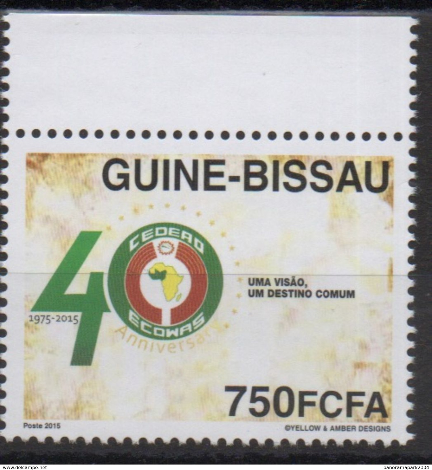 ULTRA RARE UNISSUED 750F VAL !!! Guiné-Bissau Guinea Guinée 2015 Joint Issue CEDEAO ECOWAS - Emissions Communes
