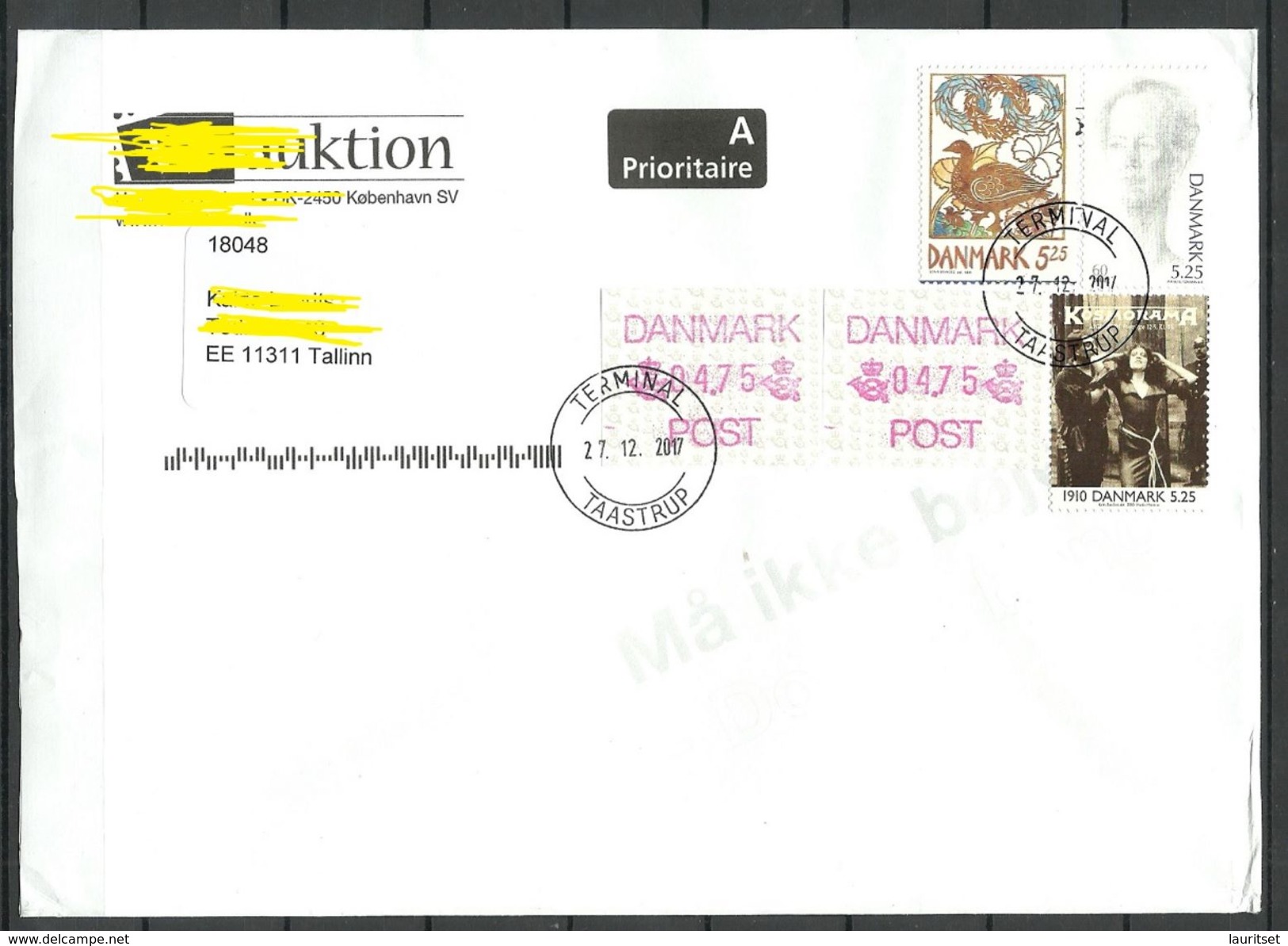 DENMARK Dänemark 2017 Cover To Estonia - Lettres & Documents